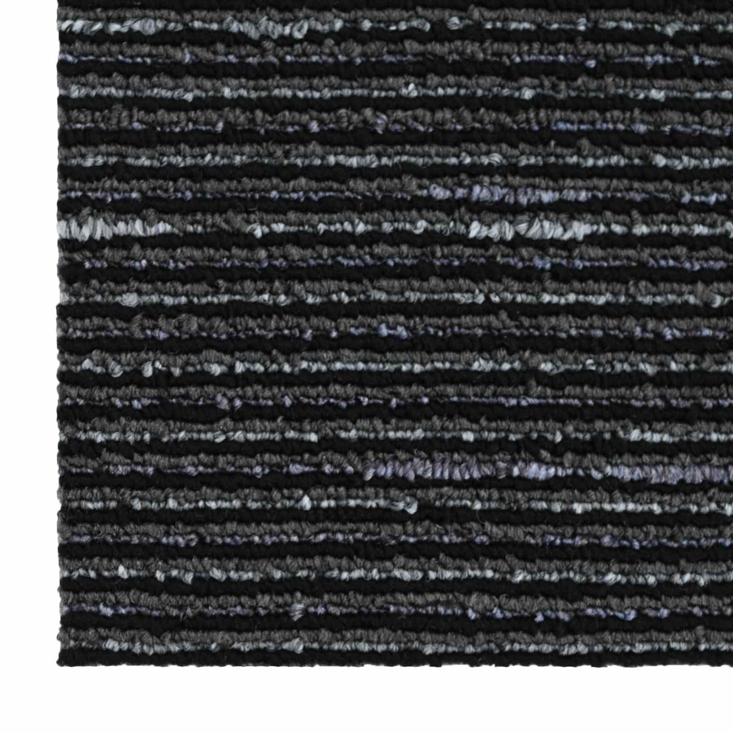 vidaXL Carpet Tile Striped Black 50 x 50 cm 20 pcs PP and Bitumen 6