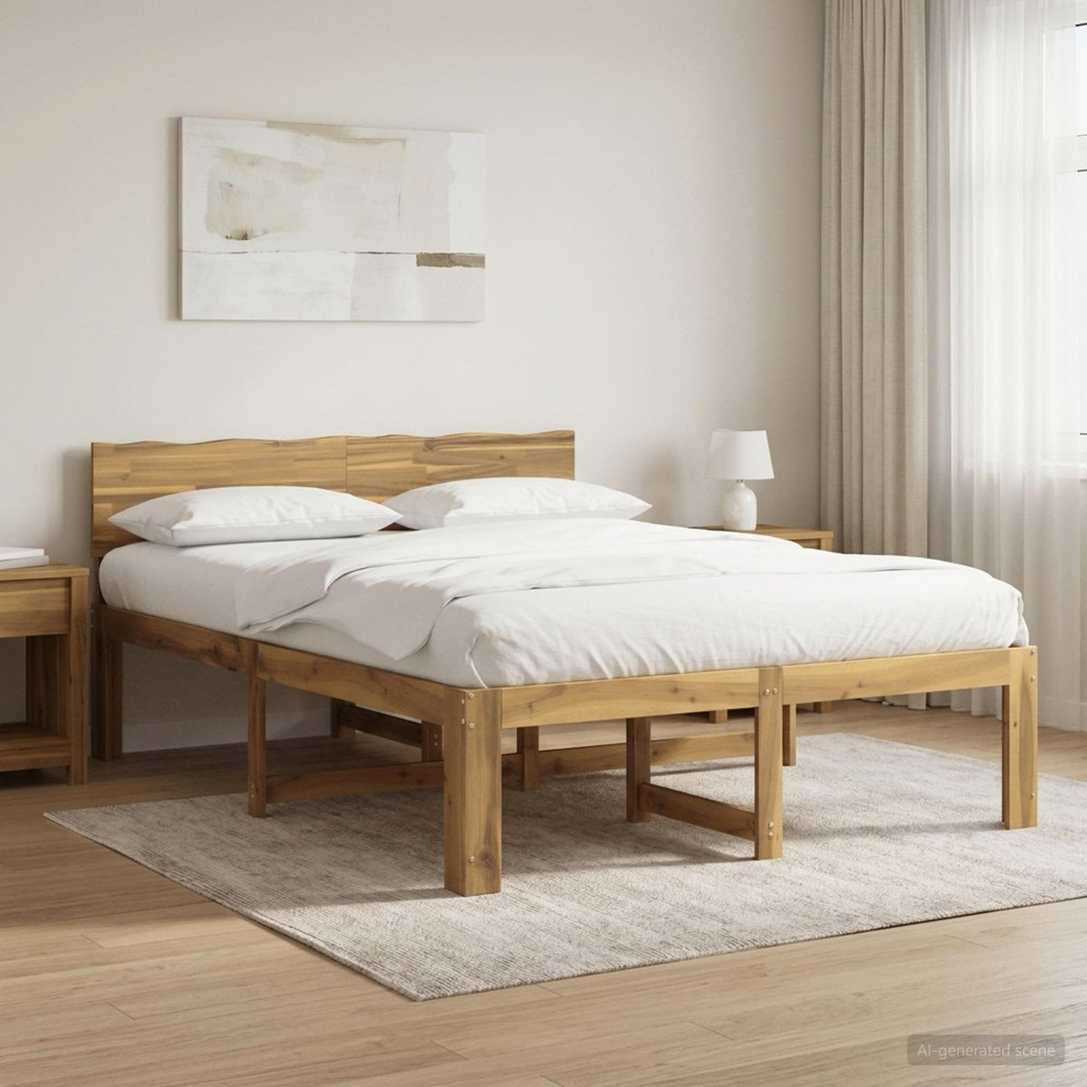 vidaXL Double Bed Frame with Headboard ROSTOCK Length 190 cm