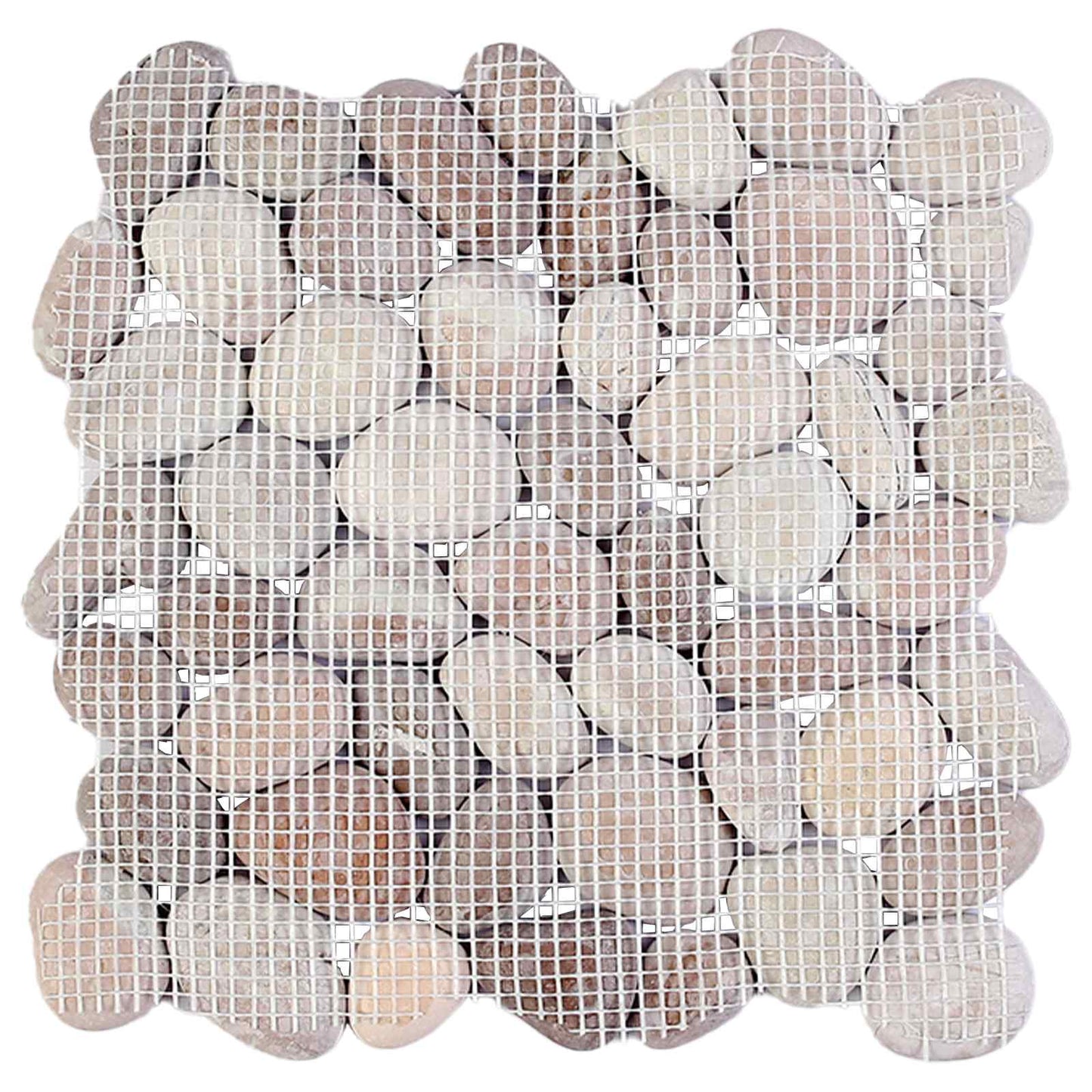 vidaXL Pebble Tiles Beige and Pale Pink 30 x 30 cm River Pebble 6