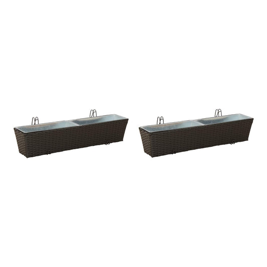 Railing 2 pcs 50 x 17 x 17 cm Metal Black 80 cm