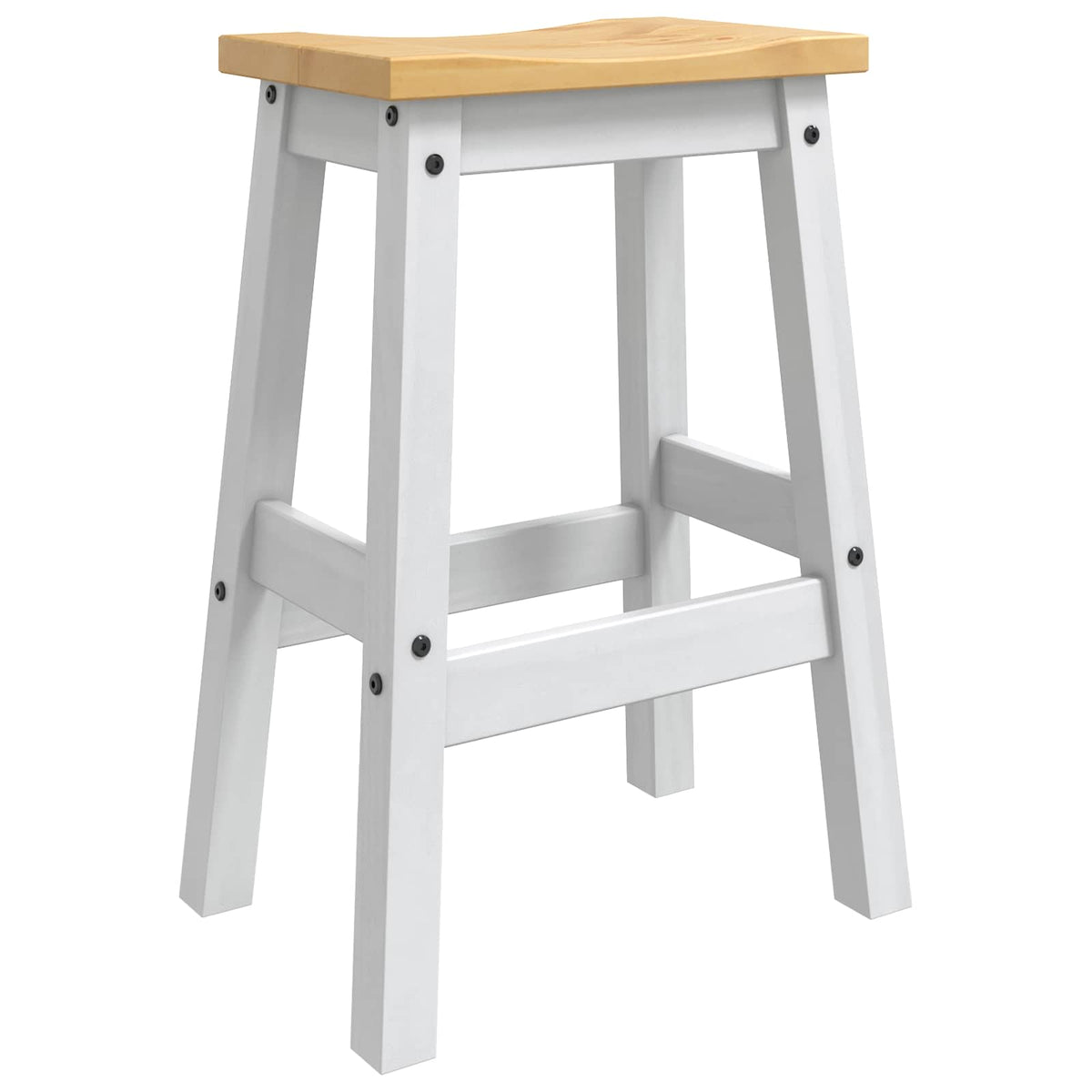 Bar Stool 2 pcs 44 x 30 x 63 cm Solid-Pine White and honey wax