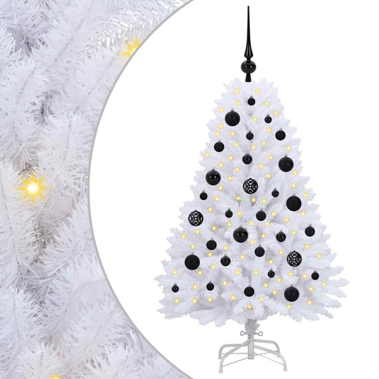 vidaXL Artificial Hinged Christmas Tree White 120 cm PVC and Steel 2