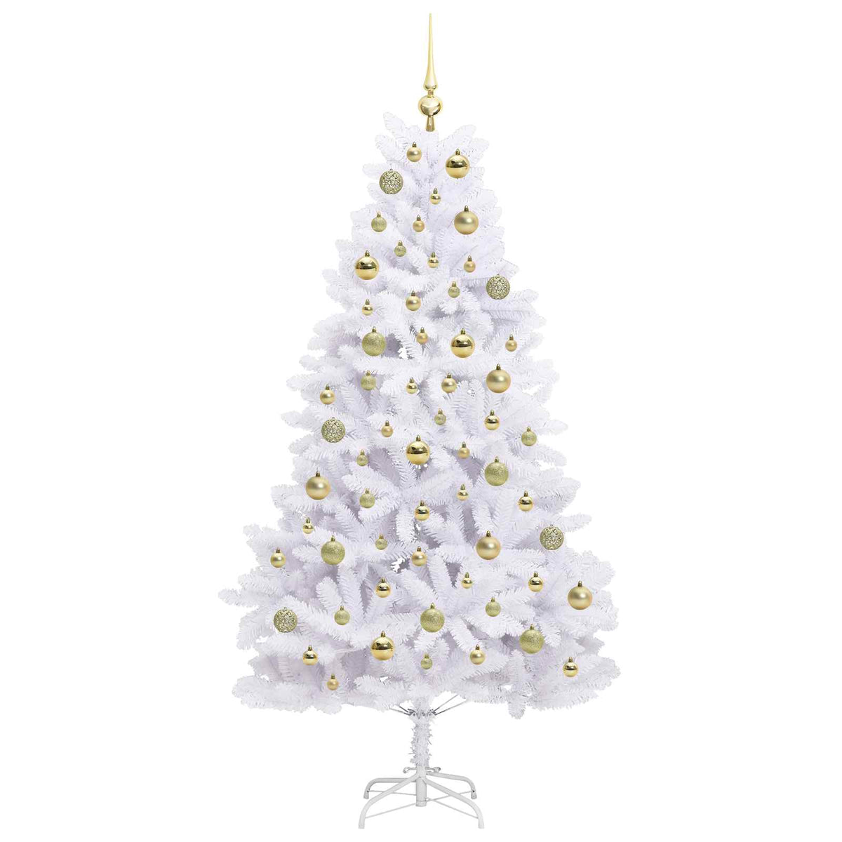 vidaXL Artificial Hinged Christmas Tree White 180 cm PVC and Steel 4