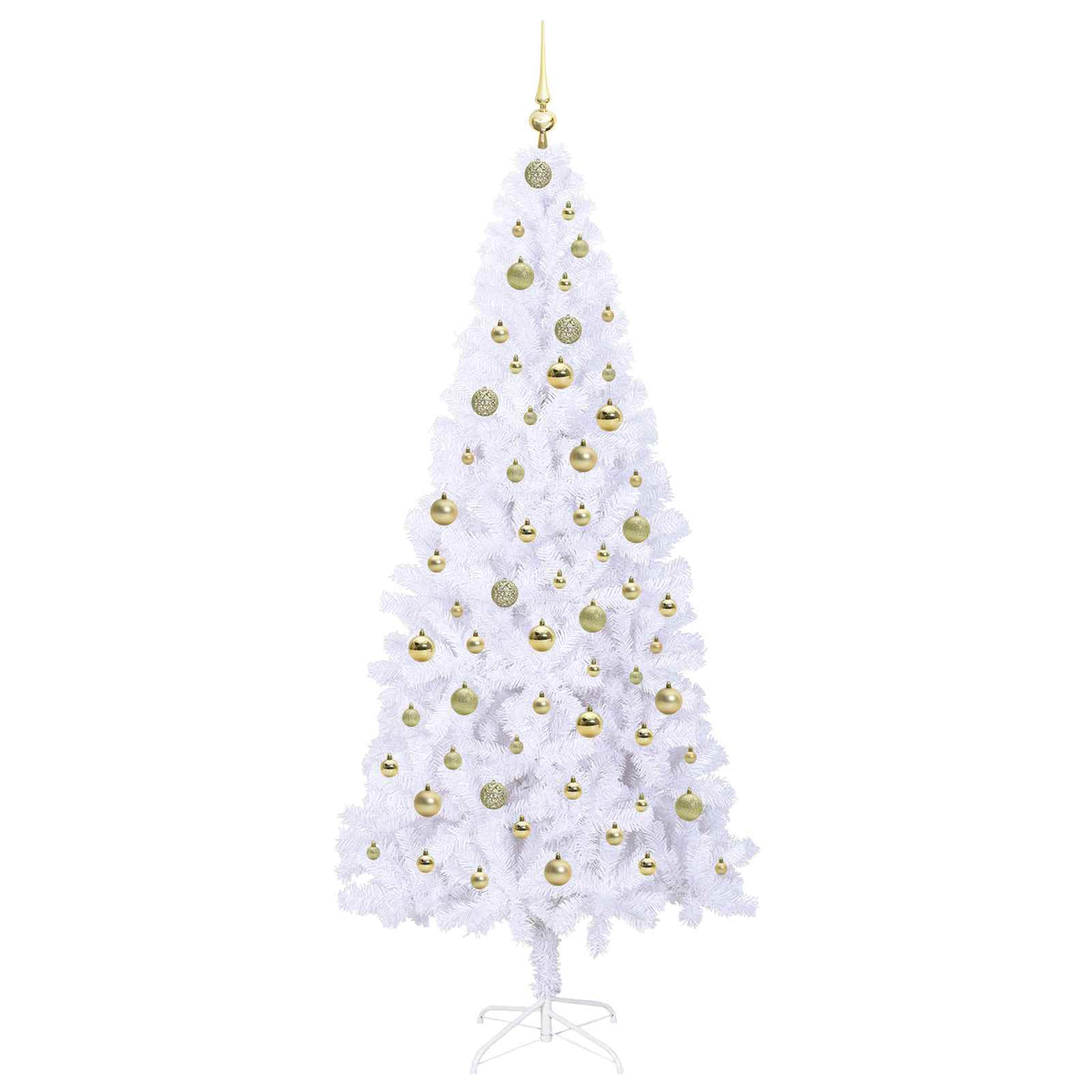 vidaXL Artificial Christmas Tree with Stand White 210 cm PVC and Steel 4