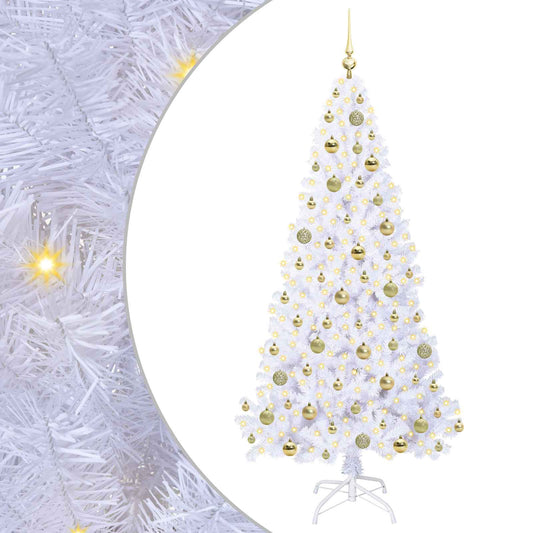 vidaXL Artificial Christmas Tree with Stand White 180 cm PVC and Steel 2