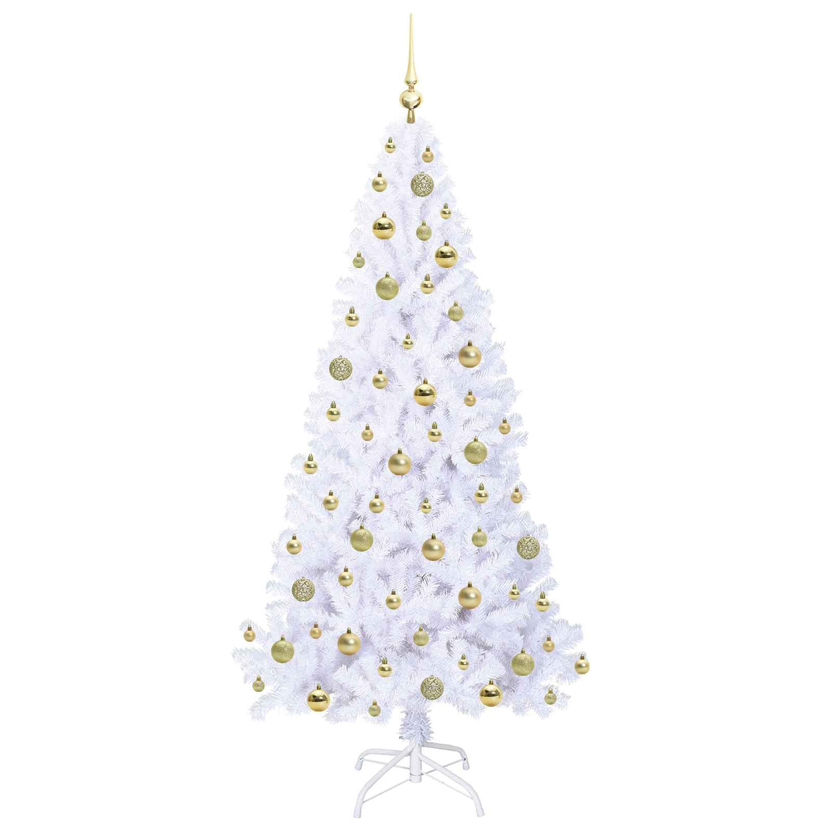vidaXL Artificial Christmas Tree with Stand White 180 cm PVC and Steel 4
