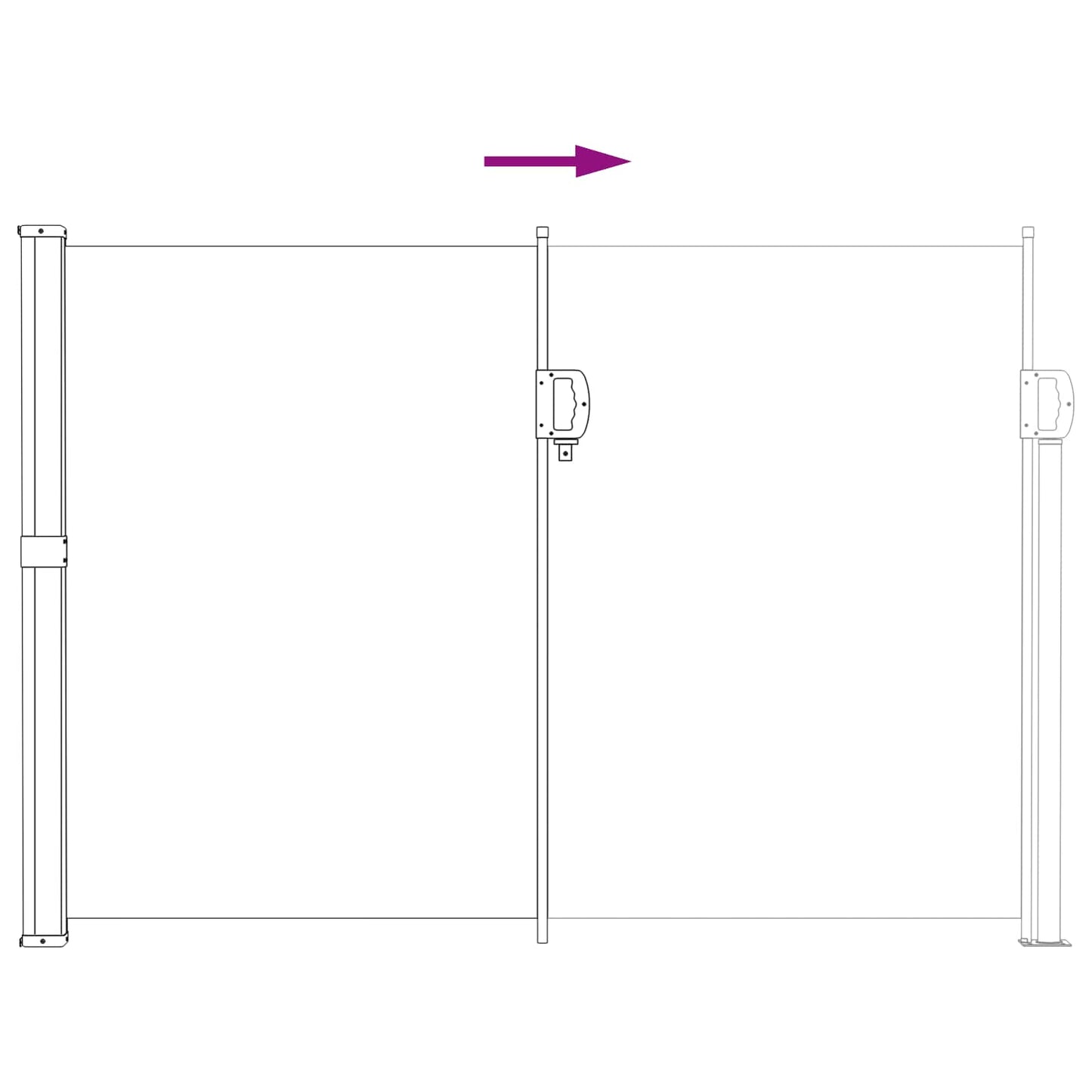 vidaXL Retractable Side Awning 300 x 140 cm Polyester Rectangular Sand 6