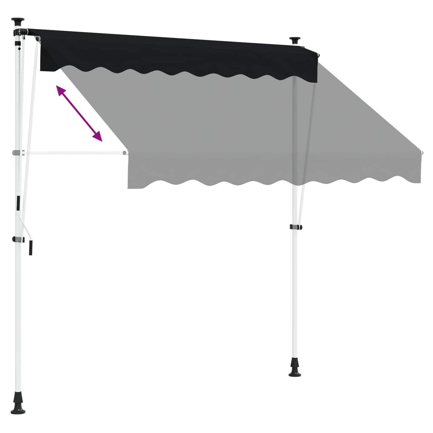 vidaXL Manual Retractable Awning Black 200 cm 6