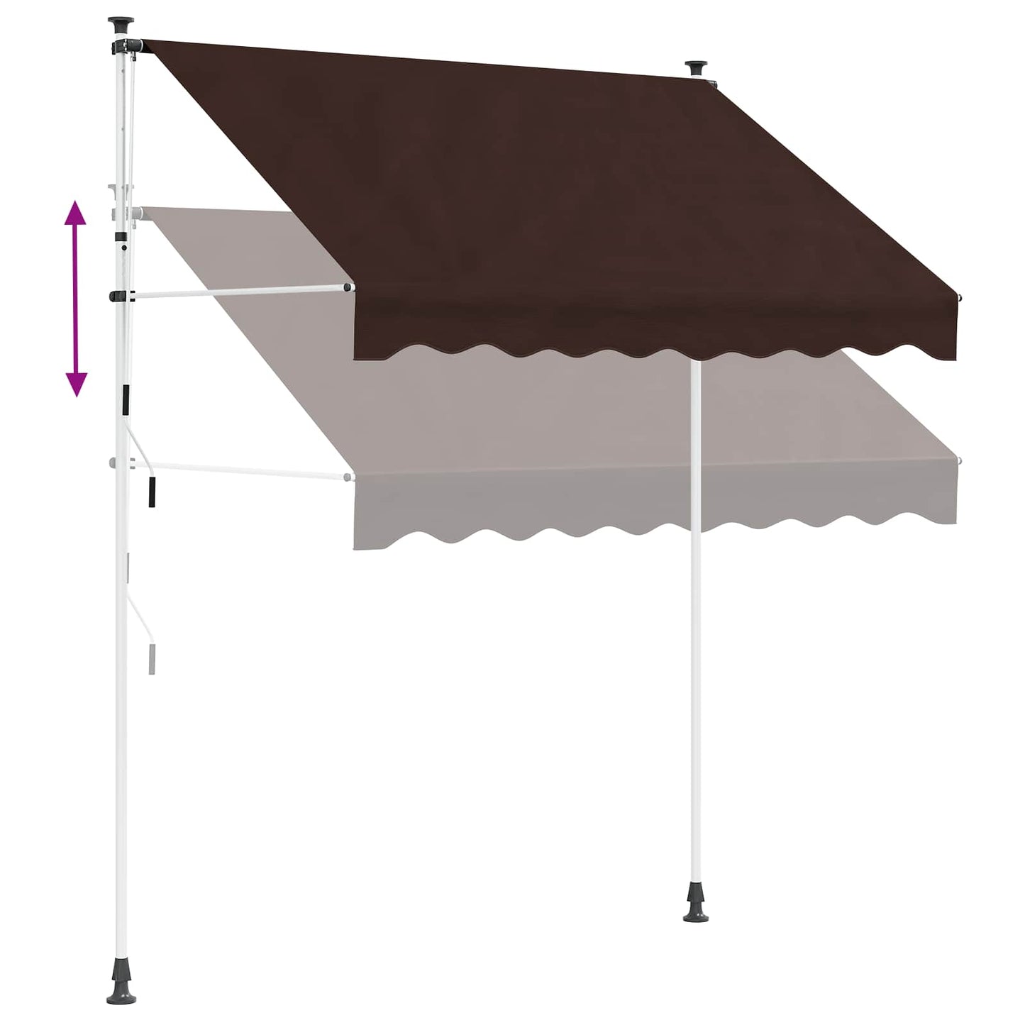 vidaXL Manual Retractable Awning Brown 150 cm 6