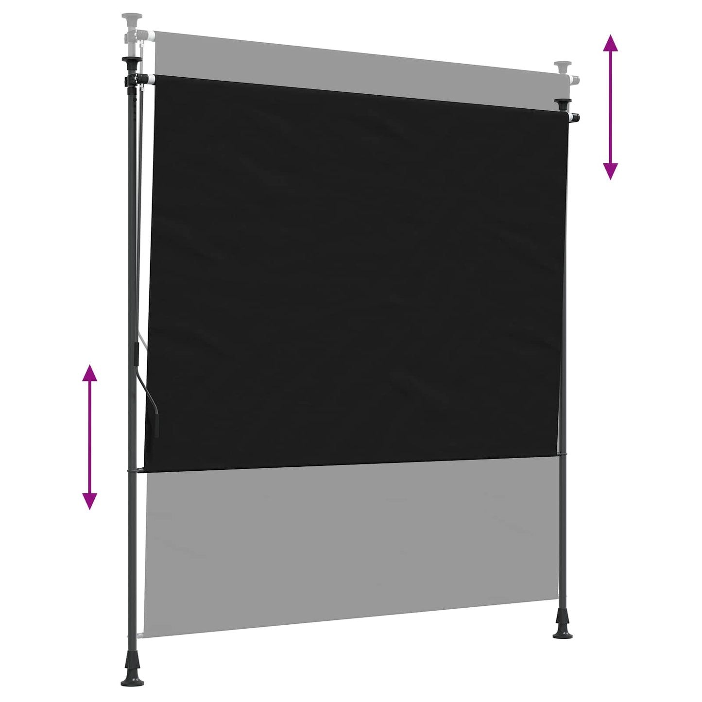 vidaXL Outdoor Roller Blind Black 100 x 270 cm 6