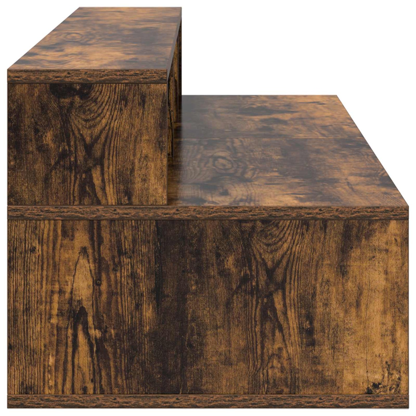 vidaXL Studio Desk Smoked Oak 130 x 42.5 x 36 cm Engineered Wood 6
