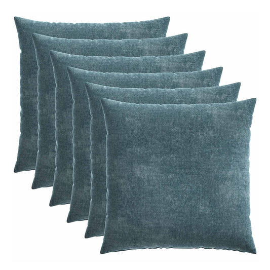 Cushion Cover HEERLEN Blue Chenille Fabric