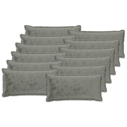 vidaXL Cushion Cover 12 pcs HOUTEN Dark Grey 40 x 80 cm Flannel 2