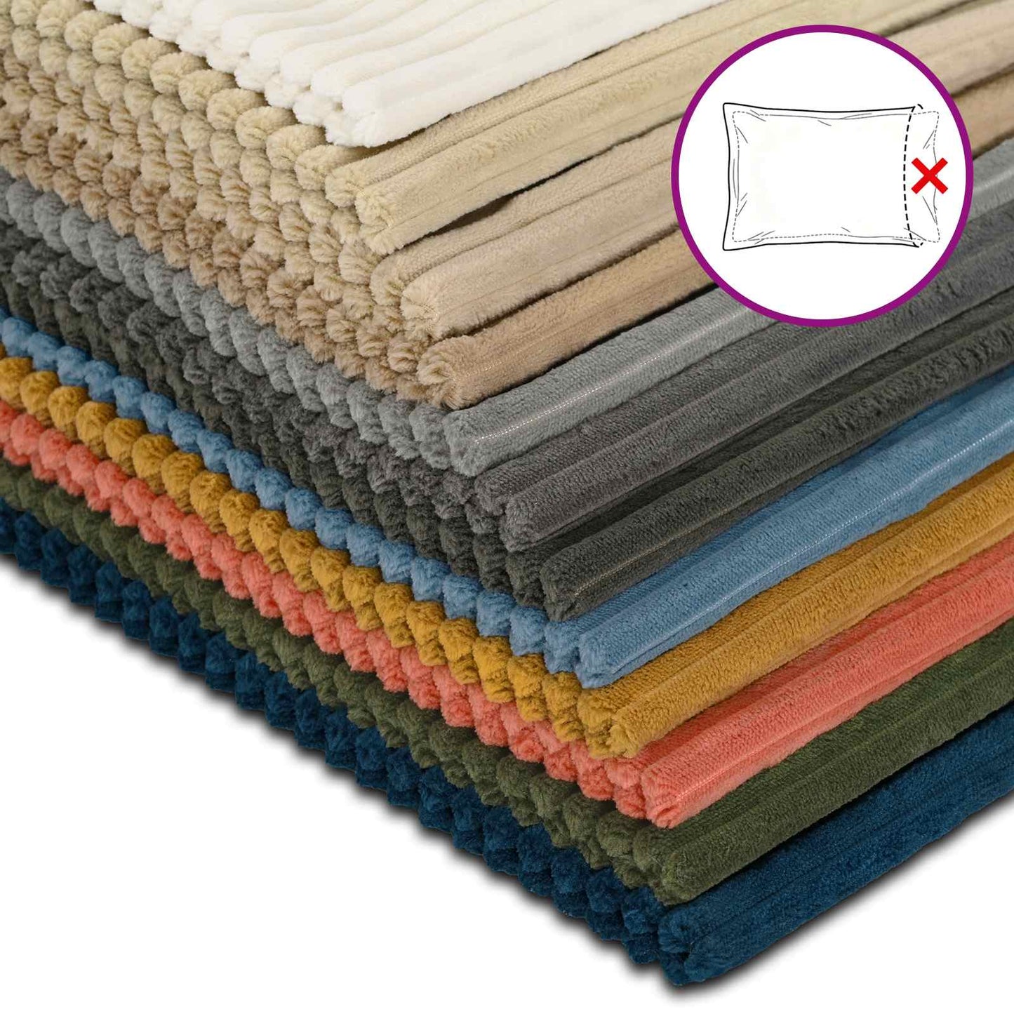 vidaXL Cushion Cover 12 pcs HOUTEN Red Orange 45 x 45 cm Corduroy 6