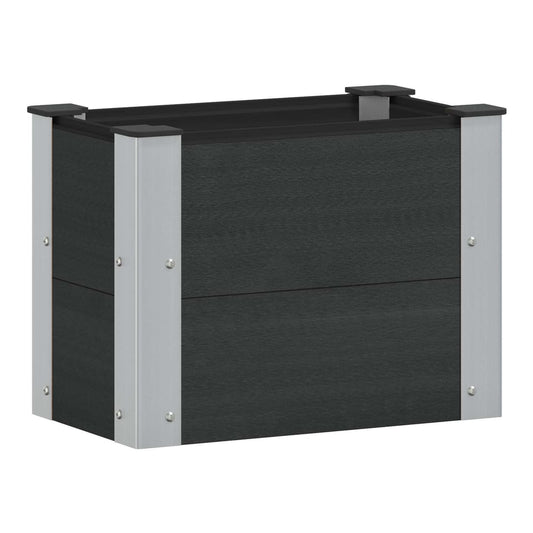 Garden Raised Bed WPC and Aluminium Black Depth 30 cm 50 cm 36 cm