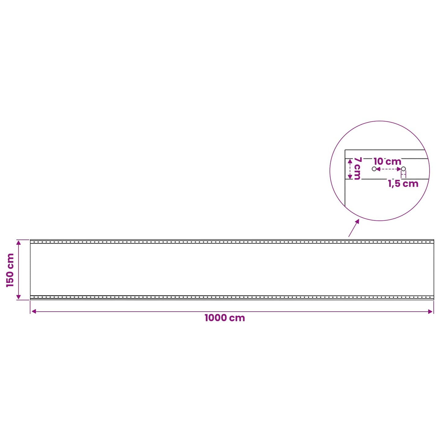 vidaXL Tarpaulin with Eyelets 2 pcs Green 1.5 x 10 m 260 gsm PE 6