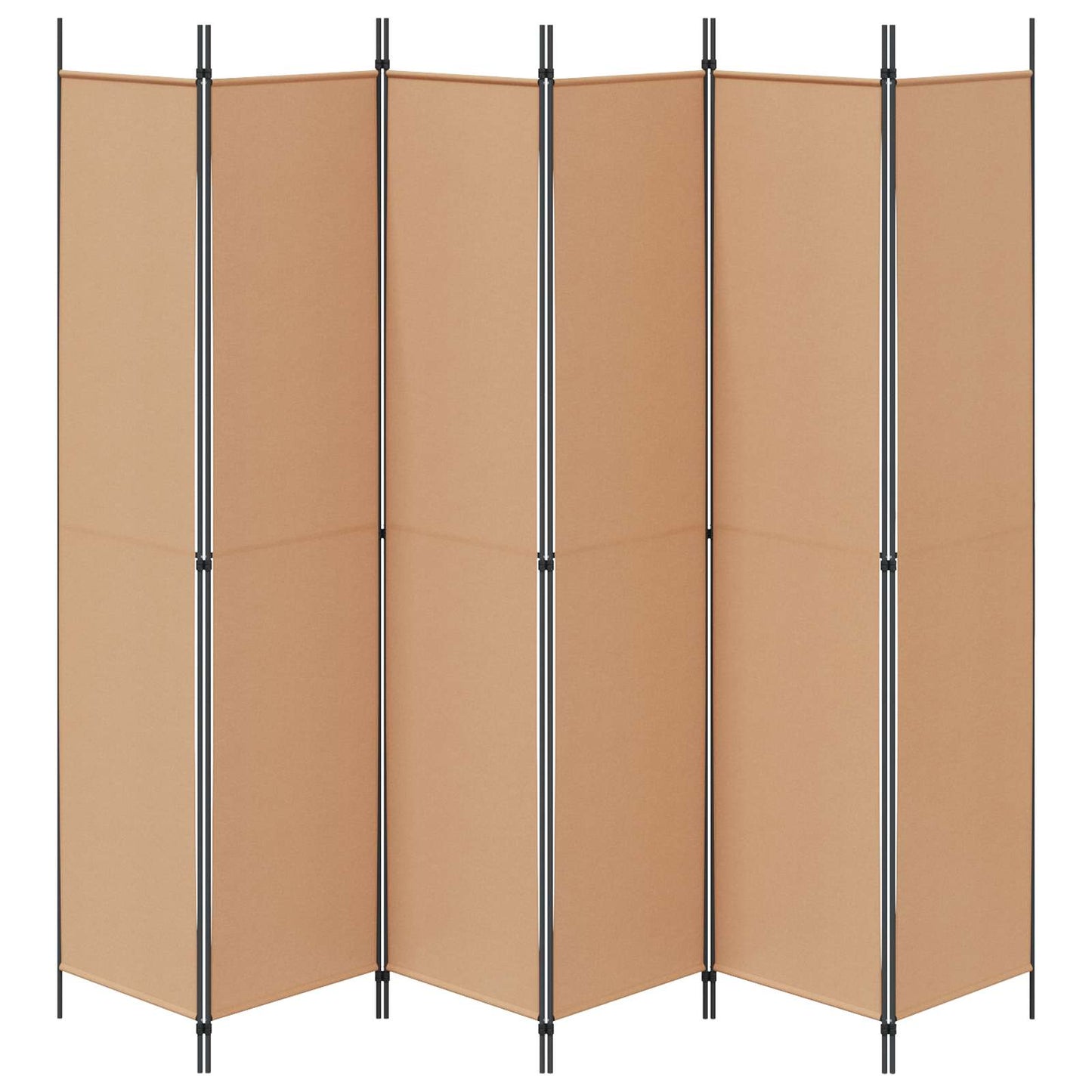 vidaXL 6-Panel Room Divider Beige 300 x 220 cm Fabric 6