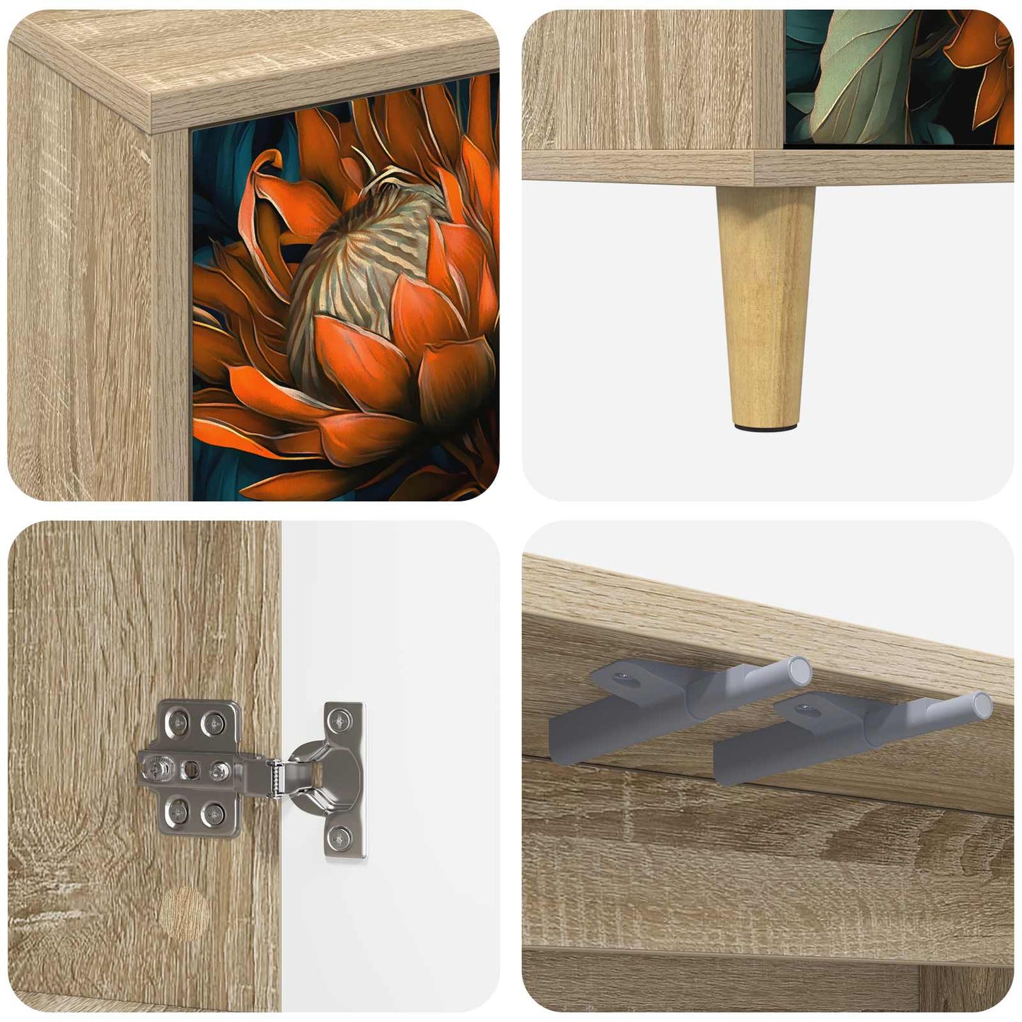 vidaXL TV Cabinet LOCHEM 69 x 33 x 50 cm Sonoma Engineered Wood 6