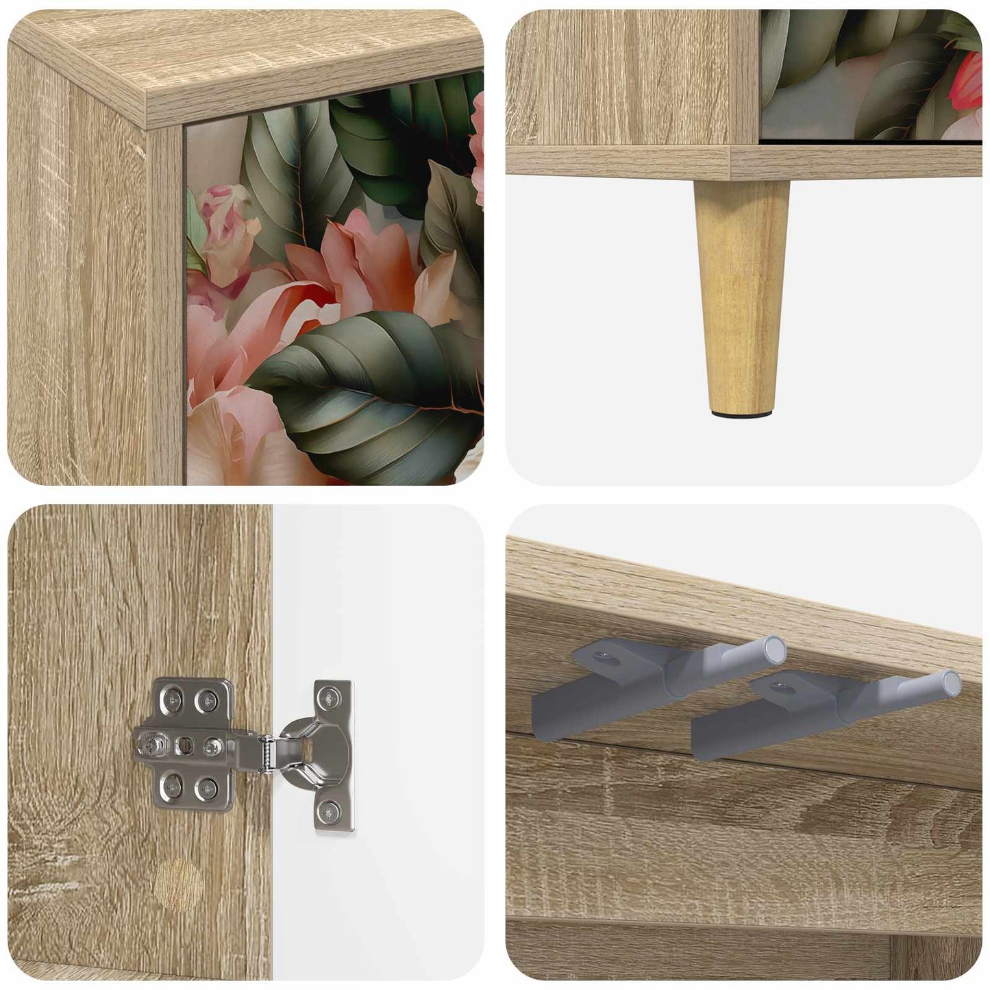 vidaXL TV Cabinet BORNE 69 x 33 x 50 cm Sonoma Engineered Wood 6