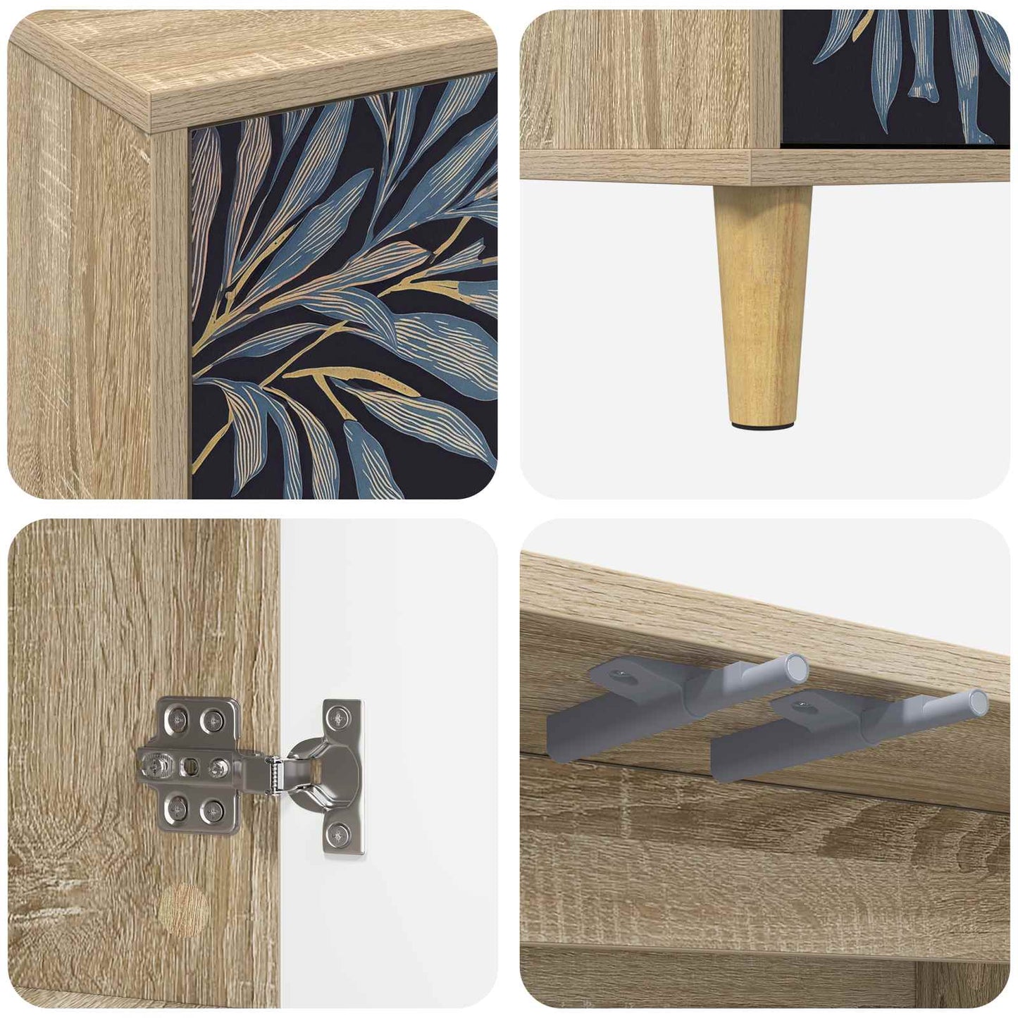 vidaXL TV Cabinet DOKKUM 69 x 33 x 50 cm Sonoma Engineered Wood 6