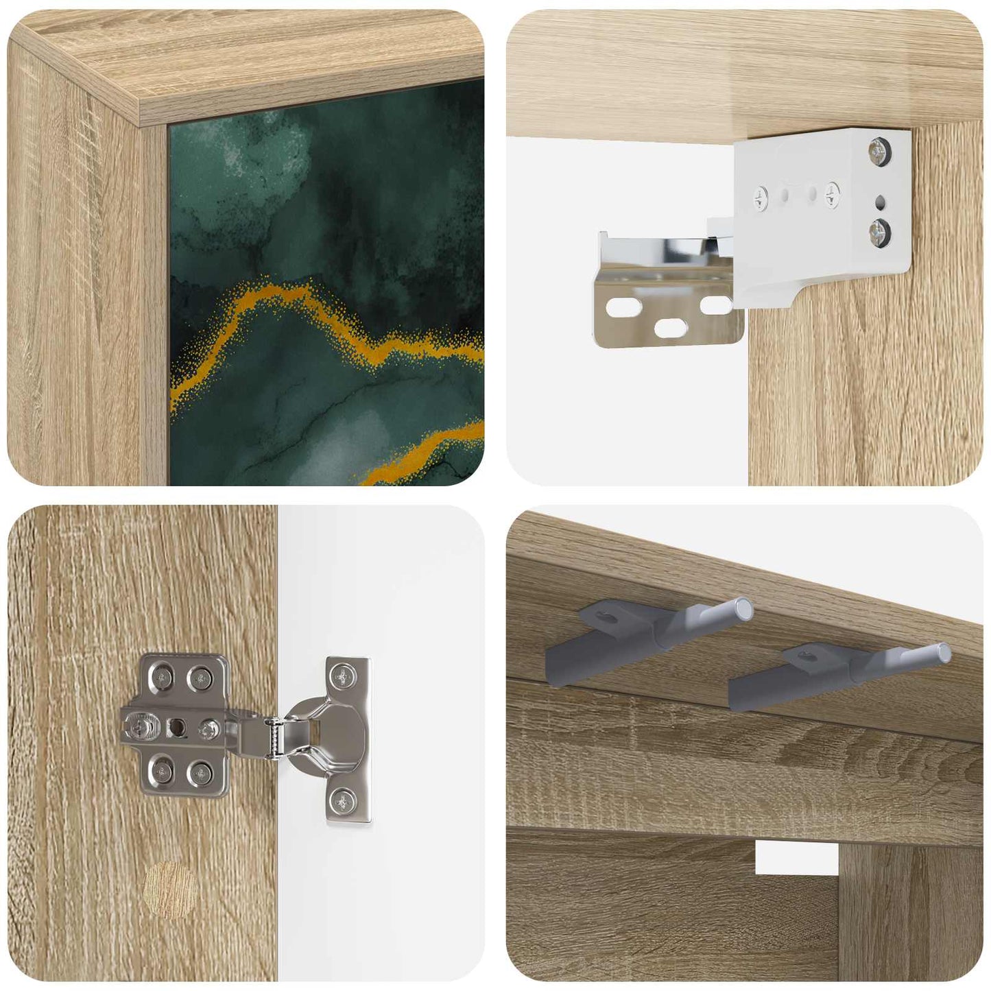 vidaXL Wall-mounted TV Cabinet WIJHE 69 x 33 x 40 cm Sonoma Oak 6