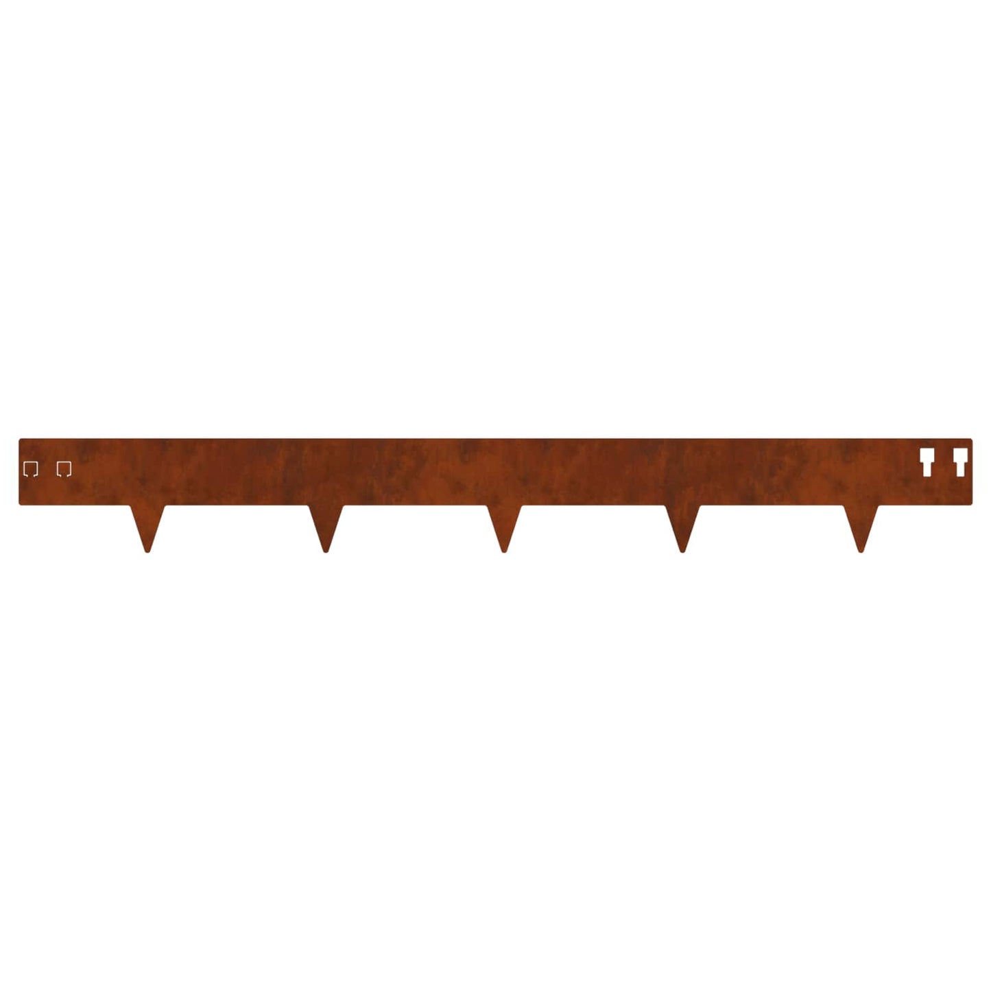 vidaXL Lawn Edge with Sharp Points 20 pcs 100x12cm Steel Rusty 6