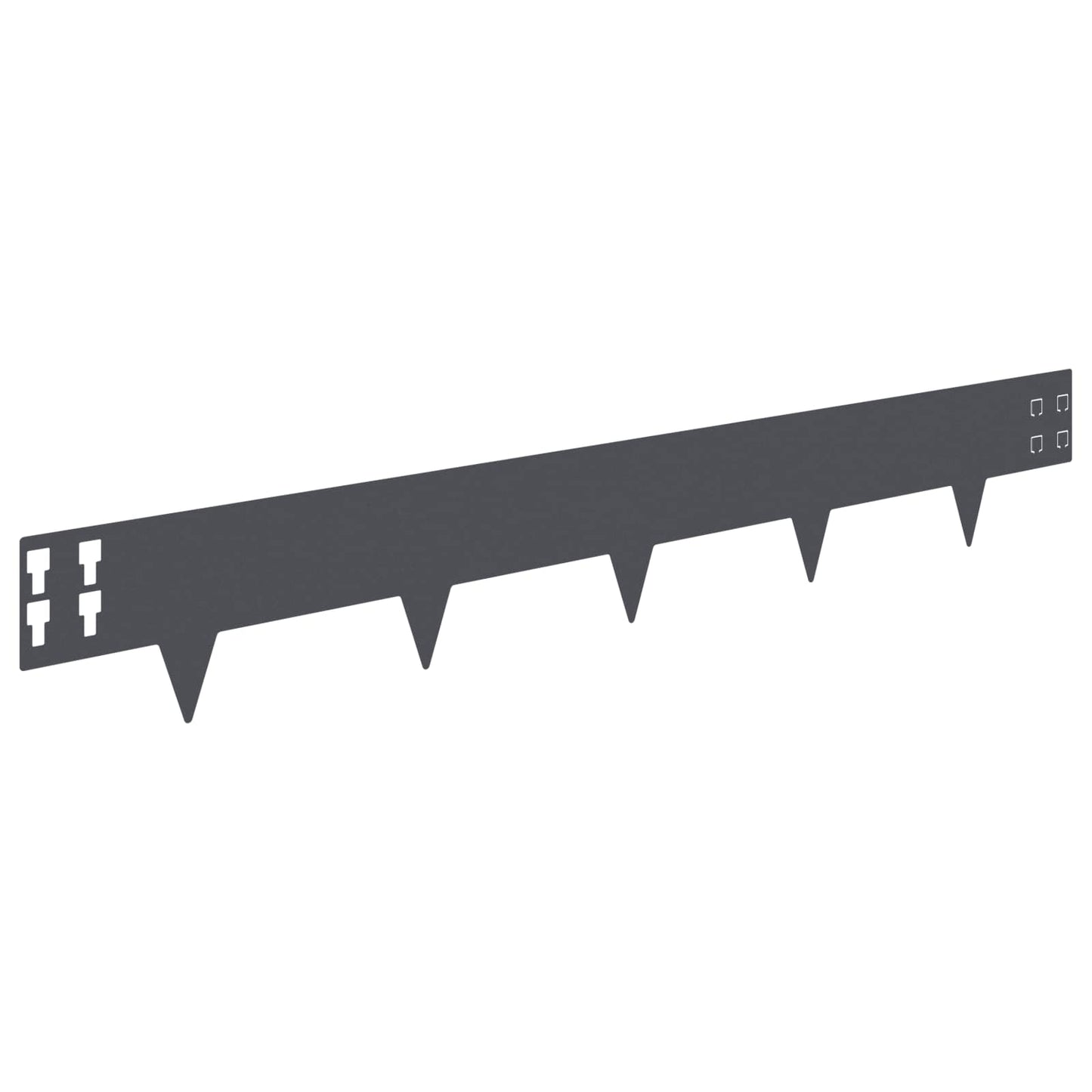 vidaXL Lawn Edging 10 pcs 100 x 15 cm Steel Anthracite 6