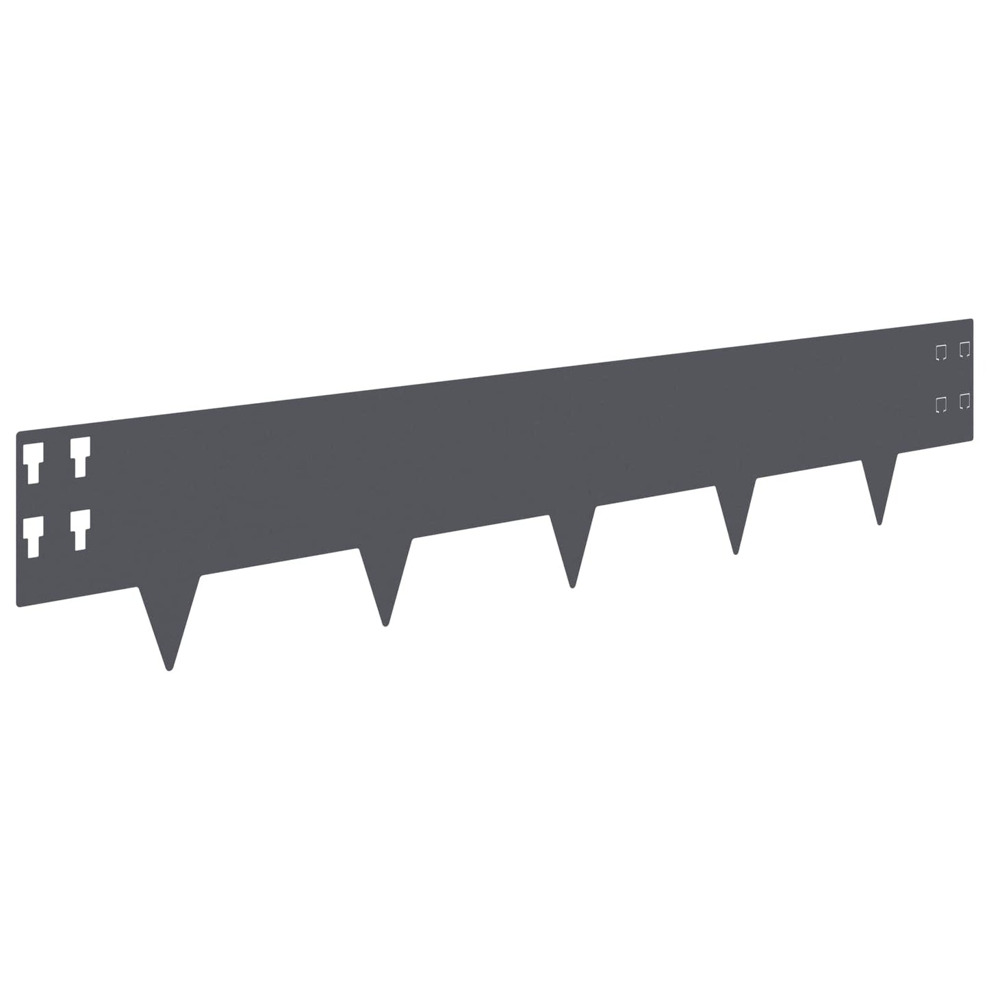 vidaXL Lawn Edging 10 pcs 100 x 20 cm Steel Anthracite 6