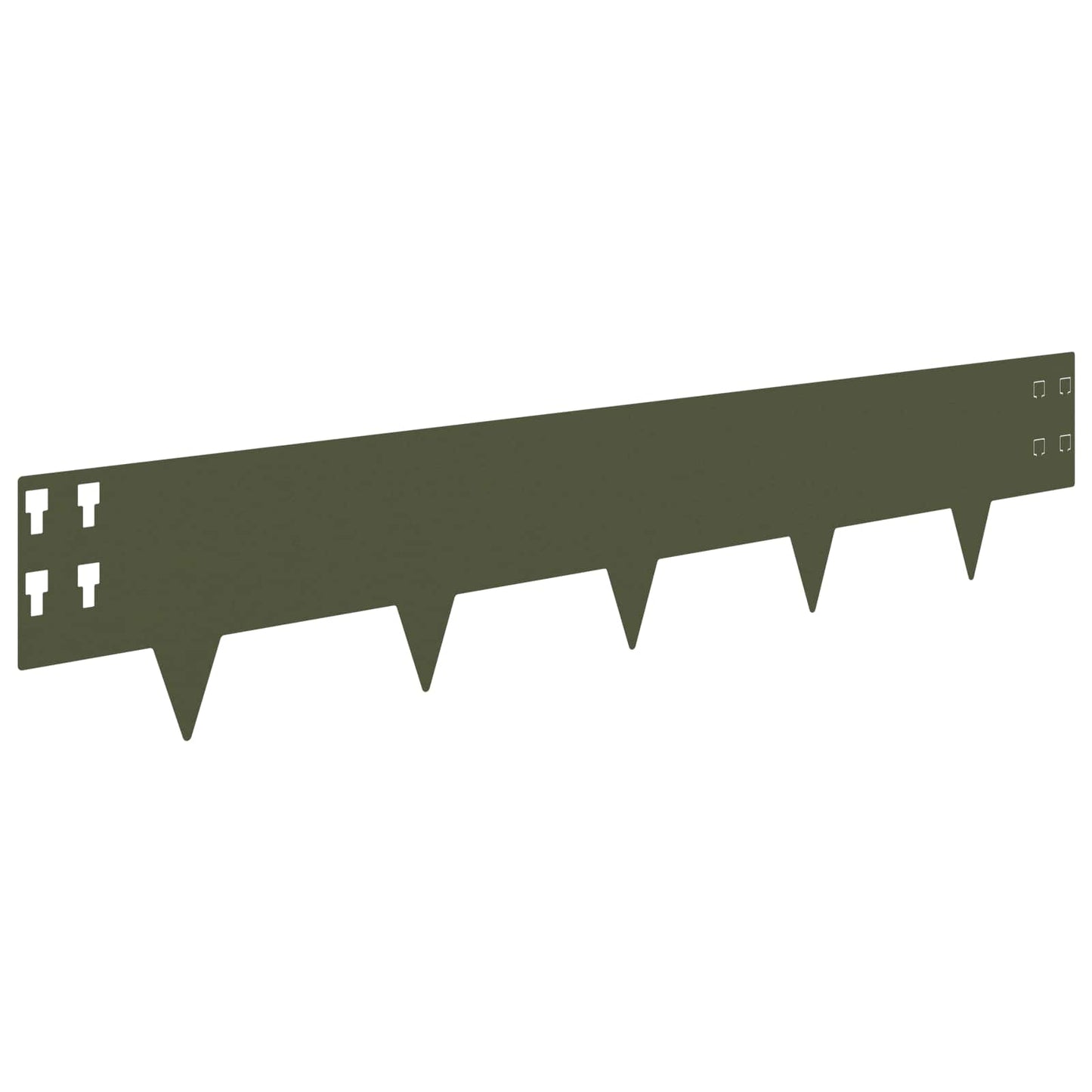 vidaXL Lawn Edging 10 pcs 100 x 20 cm Steel Olive Green 6