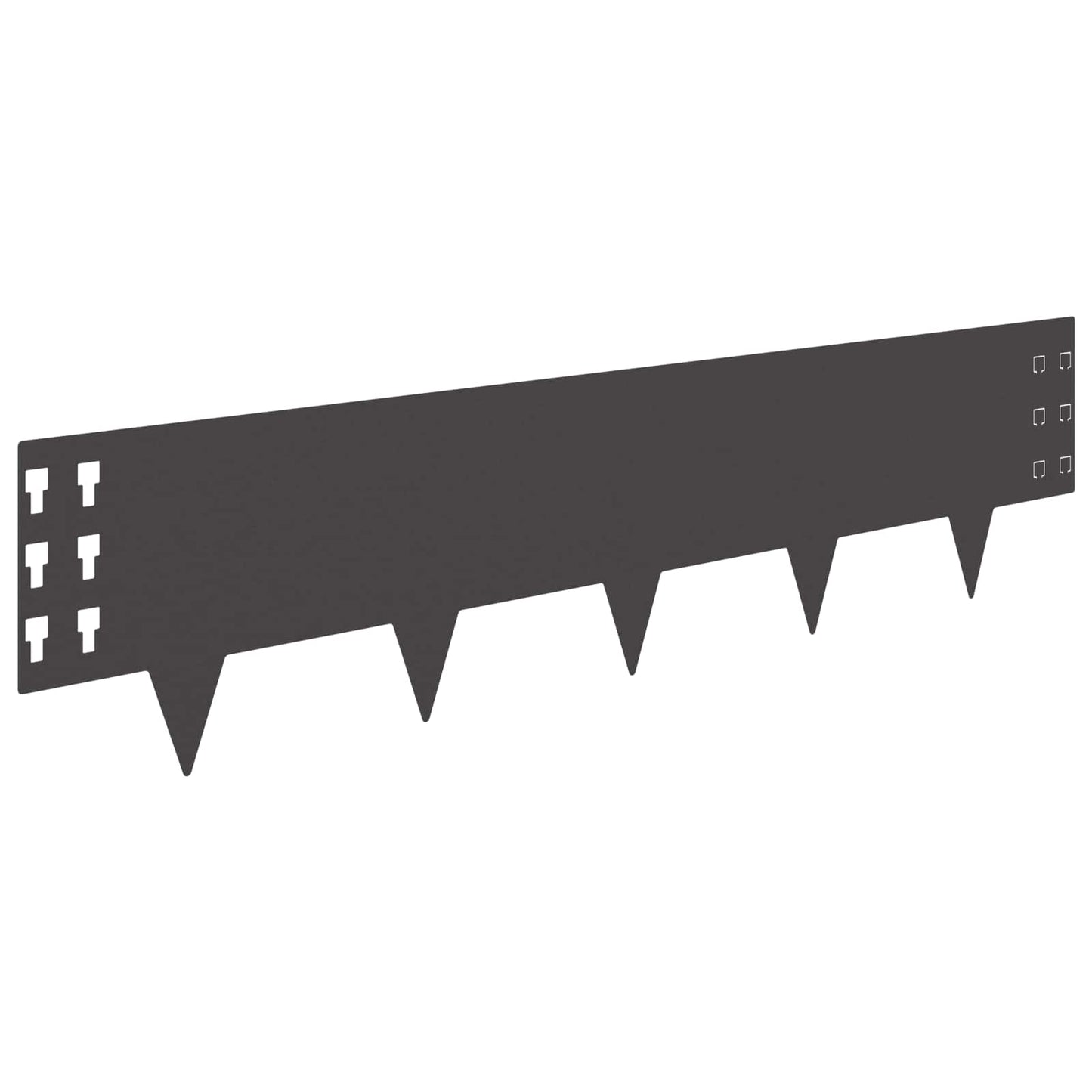 vidaXL Lawn Edging 10 pcs 100 x 25 cm Steel Black 6