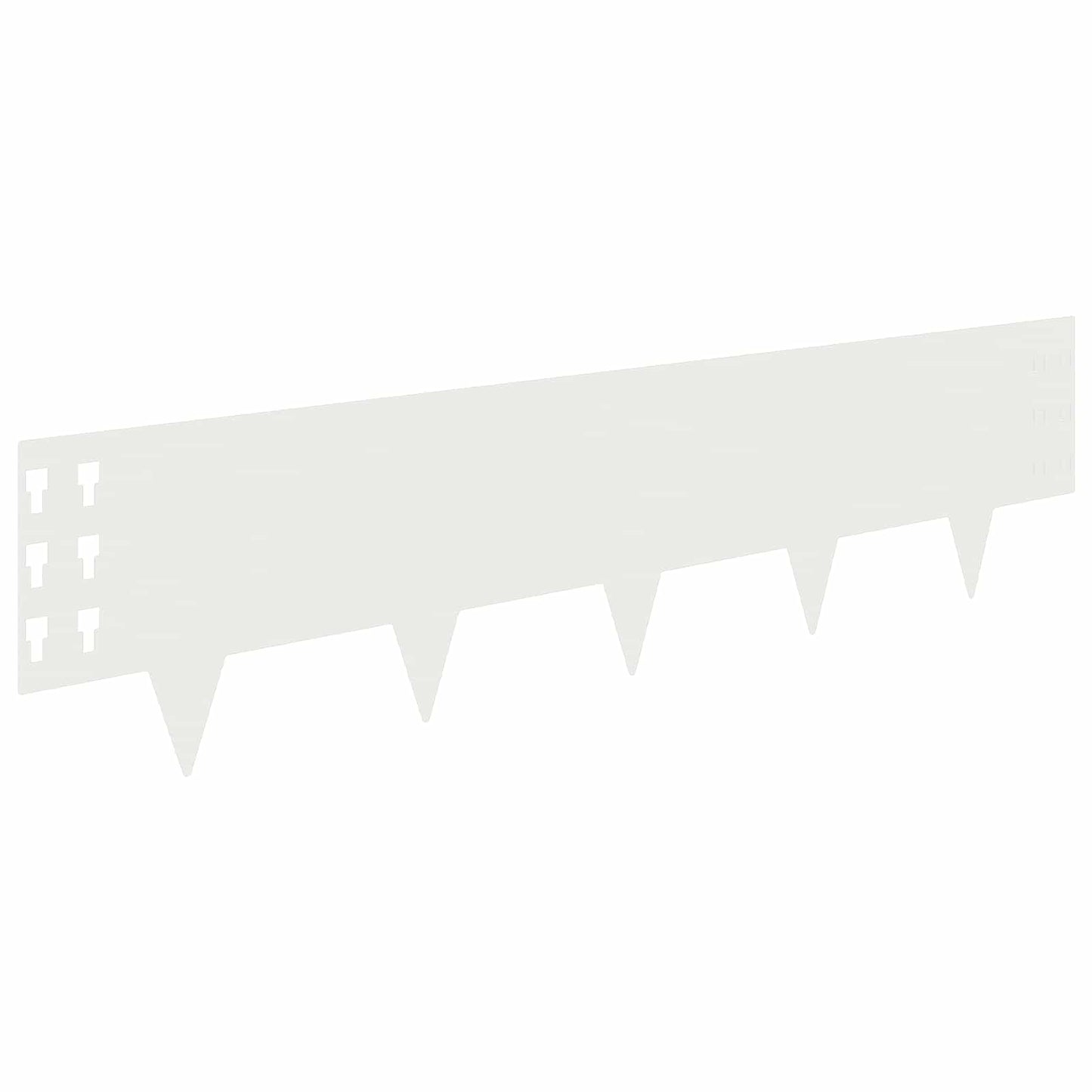 vidaXL Lawn Edging 10 pcs 100 x 25 cm Steel White 6