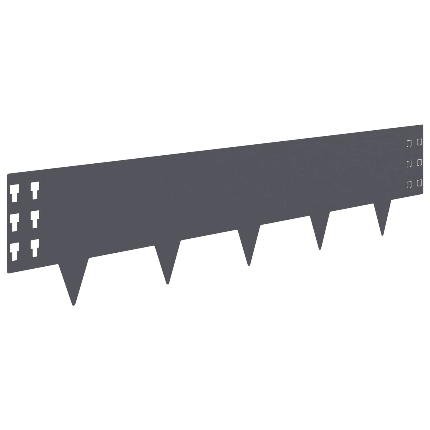 vidaXL Lawn Edging 10 pcs 100 x 25 cm Steel Anthracite 6