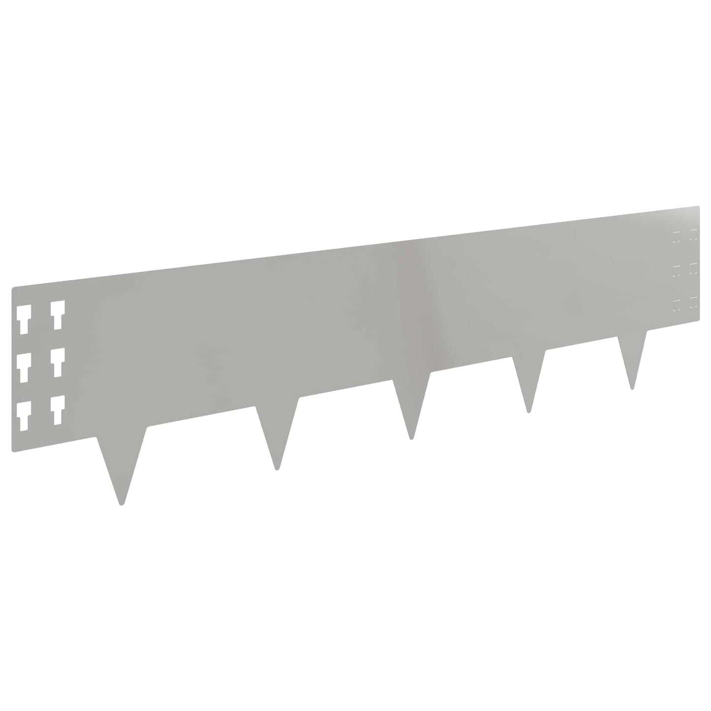 vidaXL Lawn Edging 10 pcs 100 x 25 cm Steel Silver 6