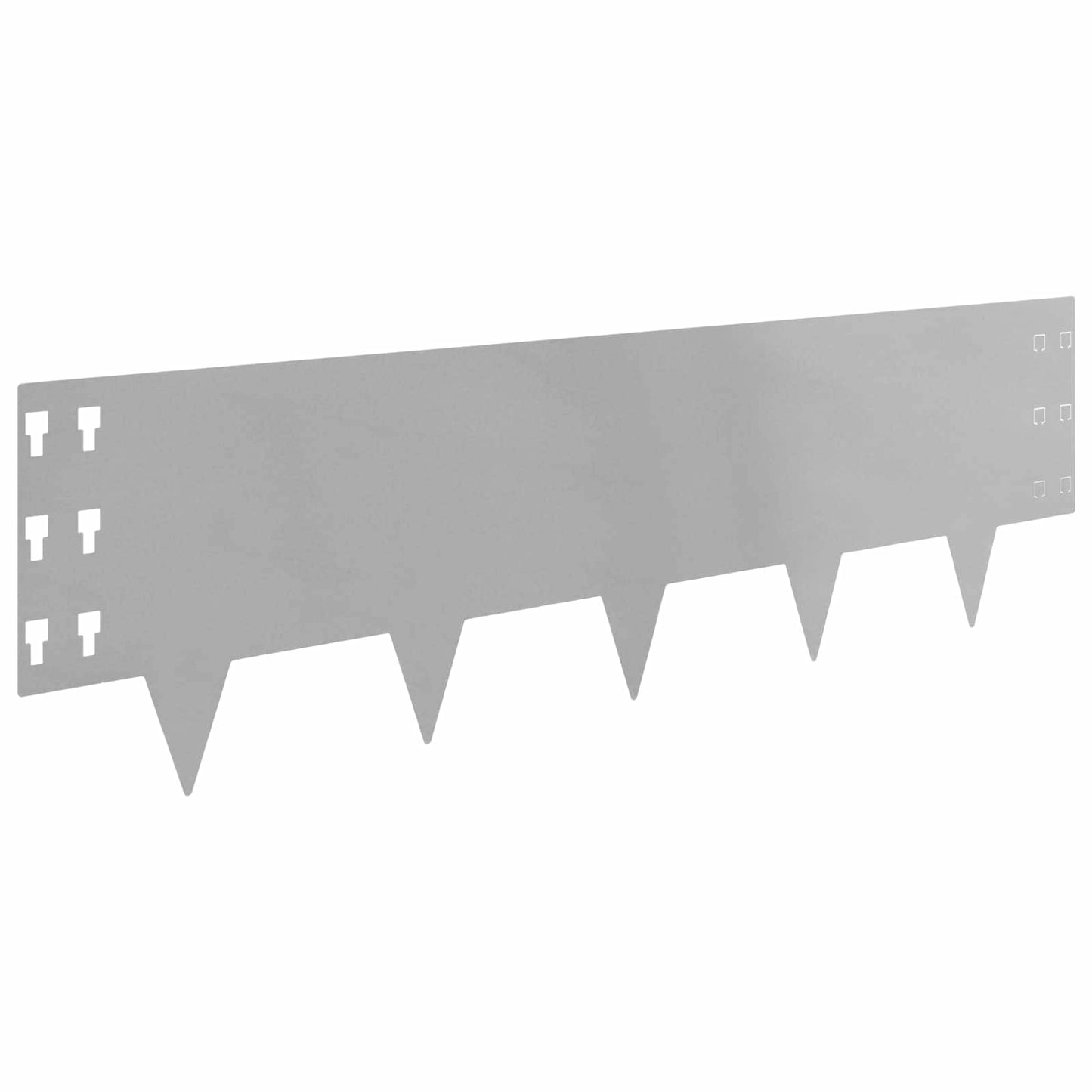 vidaXL Lawn Edging 10 pcs 100 x 30 cm Steel Silver 6