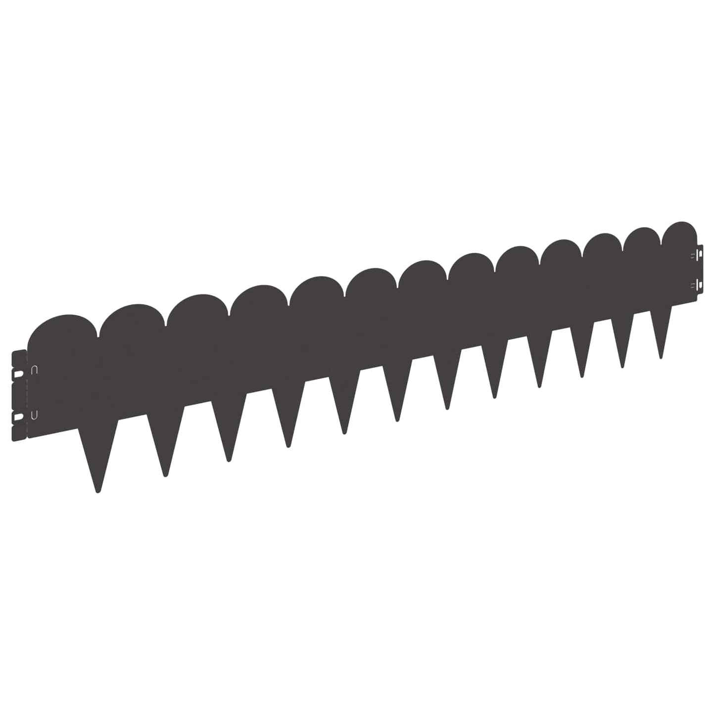 vidaXL Lawn Edge Sharp&Round Top 10 pcs 103x20cm Steel Black 6