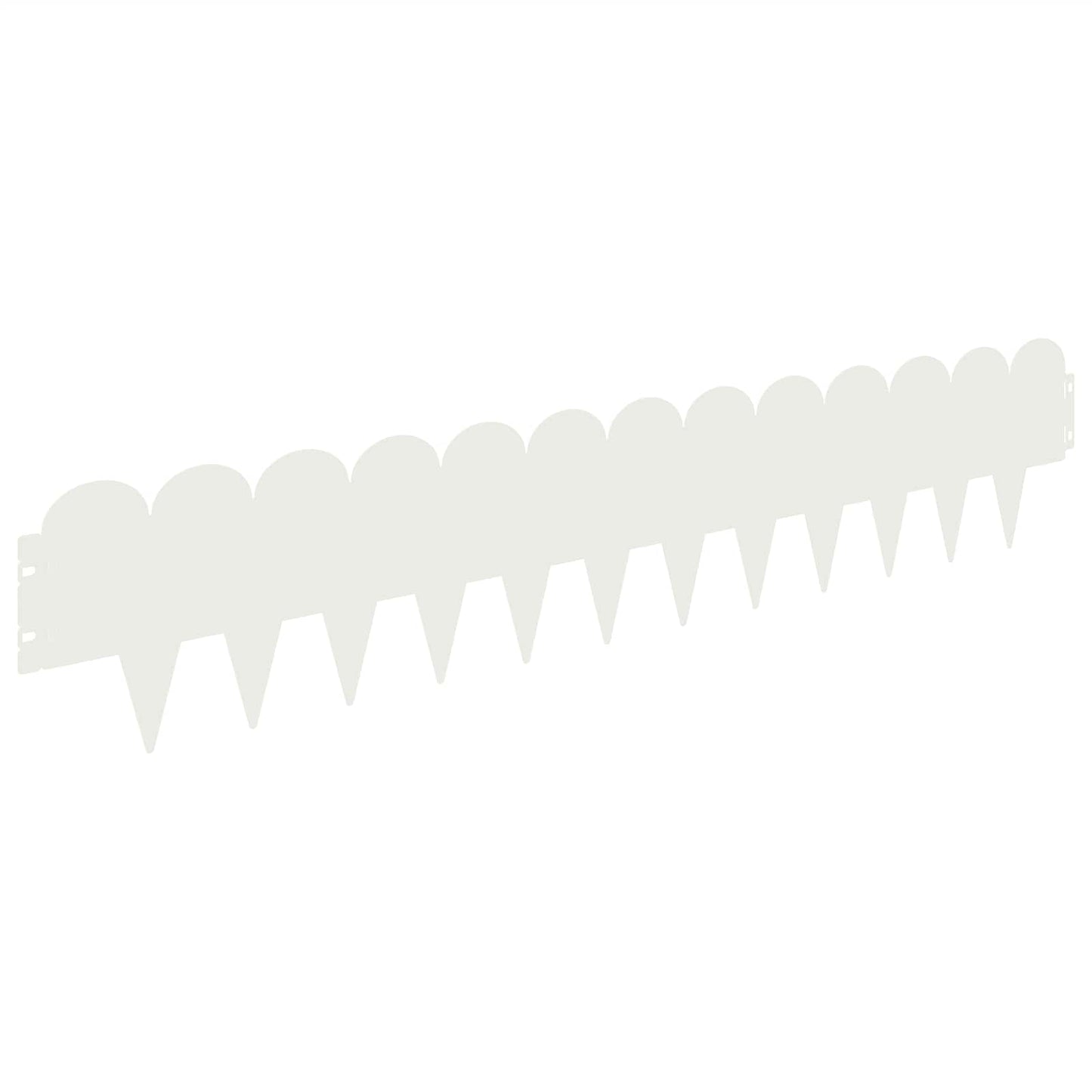 vidaXL Lawn Edging 10 pcs 103 x 20 cm Steel White 6
