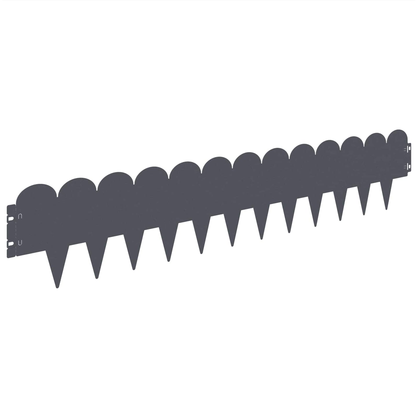 vidaXL Lawn Edging 10 pcs 103 x 20 cm Steel Anthracite 6