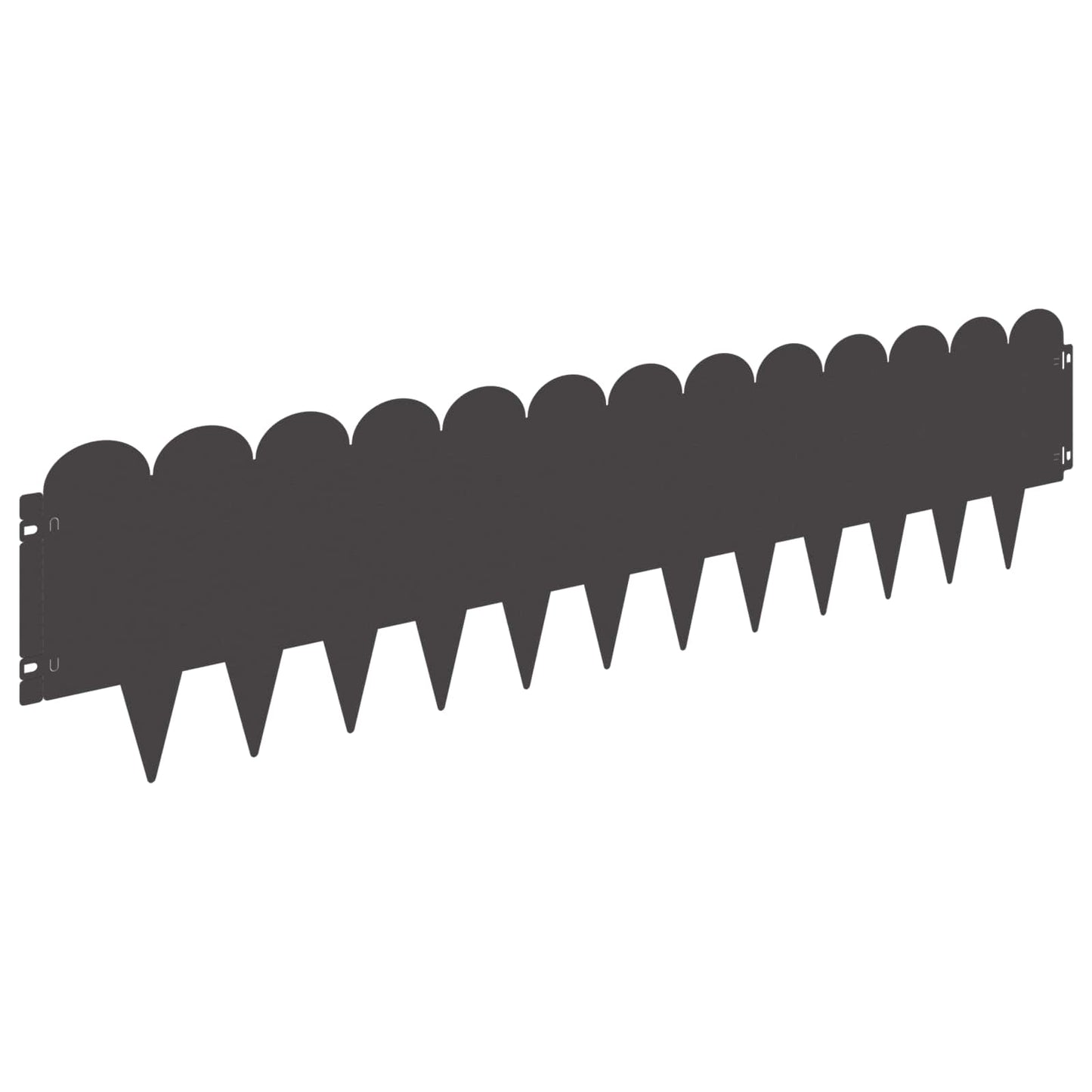 vidaXL Lawn Edging 10 pcs 103 x 25 cm Steel Black 6