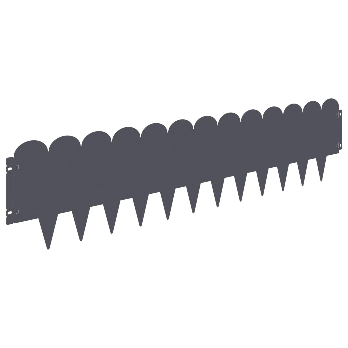 vidaXL Lawn Edging 10 pcs 103 x 25 cm Steel Anthracite 6