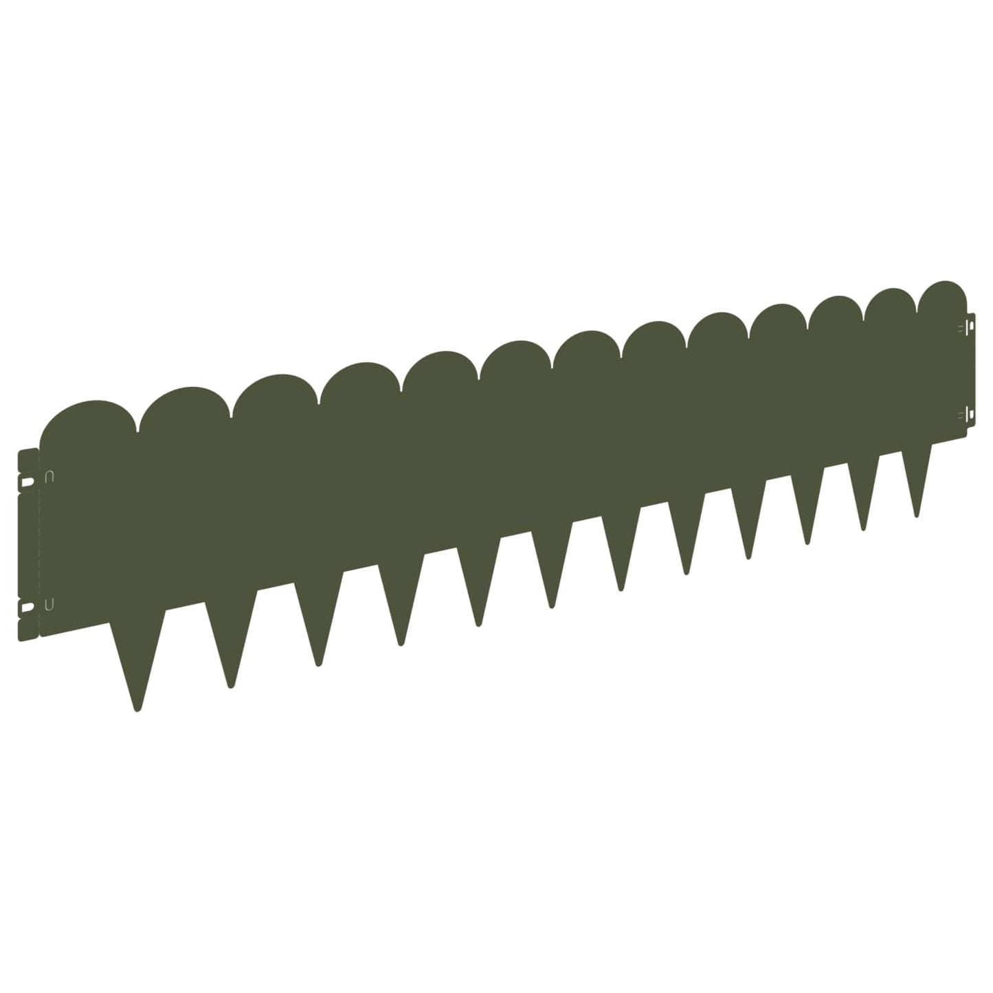 vidaXL Lawn Edging 10 pcs 103 x 25 cm Steel Olive Green 6