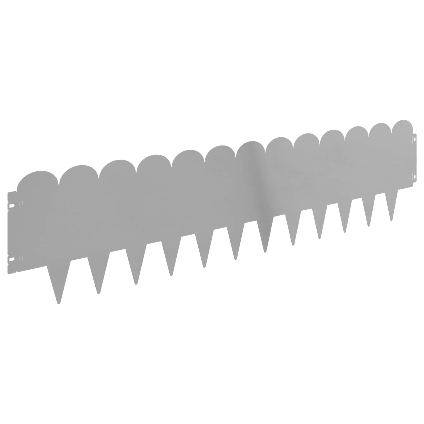 vidaXL Lawn Edging 10 pcs 103 x 25 cm Steel Silver 6