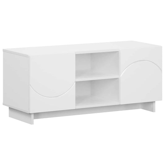 vidaXL TV Stand 90 x 34.5 x 40 cm White Engineered Wood 2