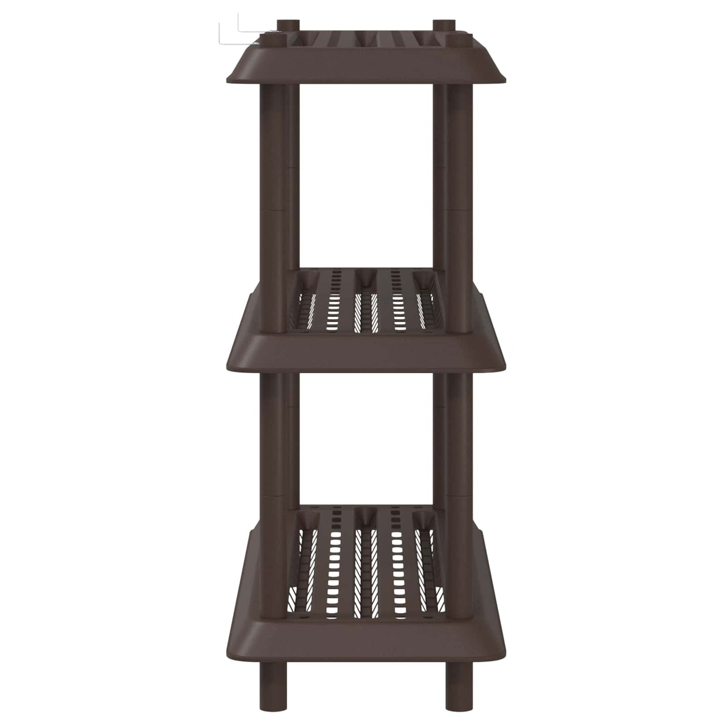 vidaXL Shelving Unit 3-Tier 100 x 40 x 96 cm PP Brown 6