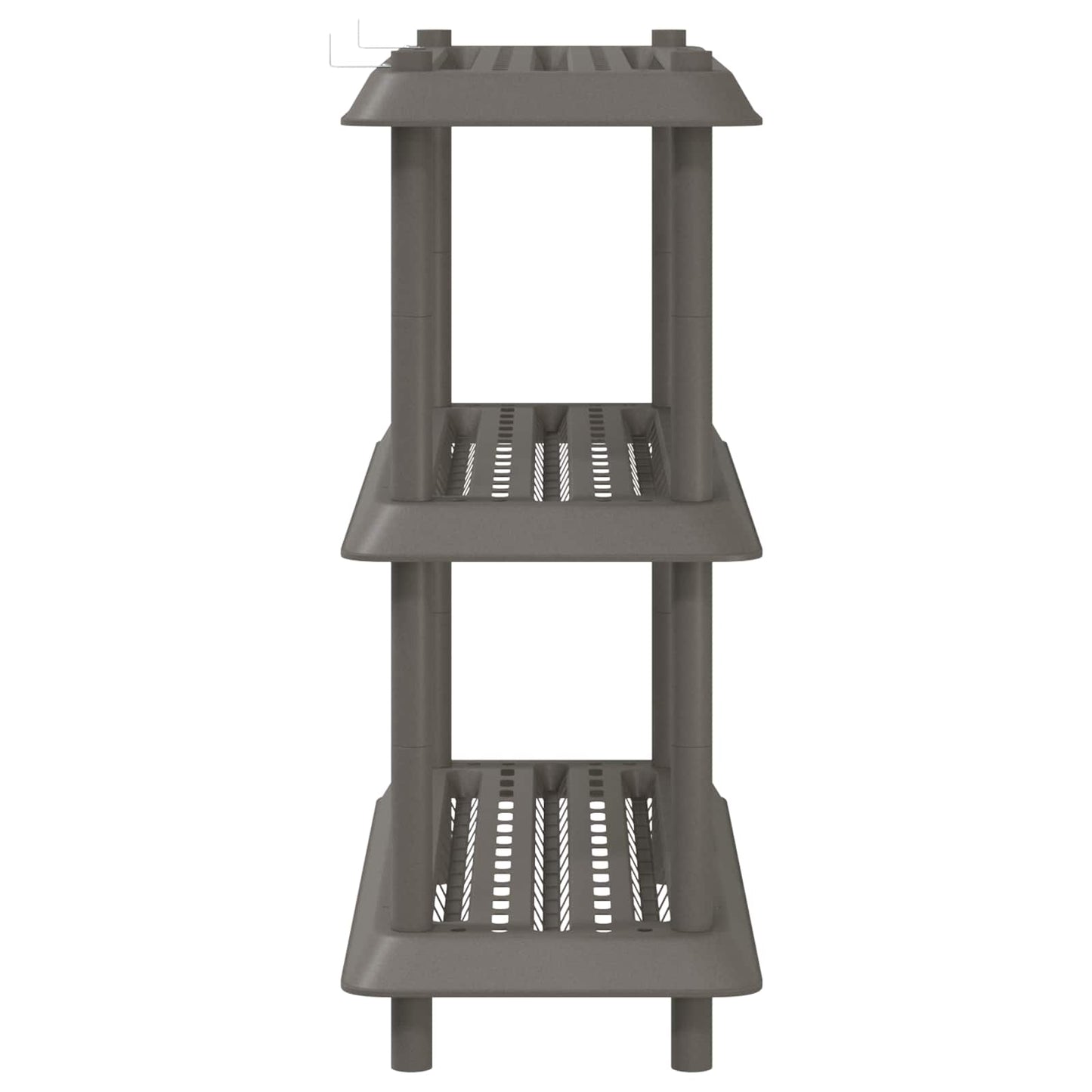 vidaXL Shelving Unit 3-Tier 100 x 40 x 96 cm PP Light Grey 6