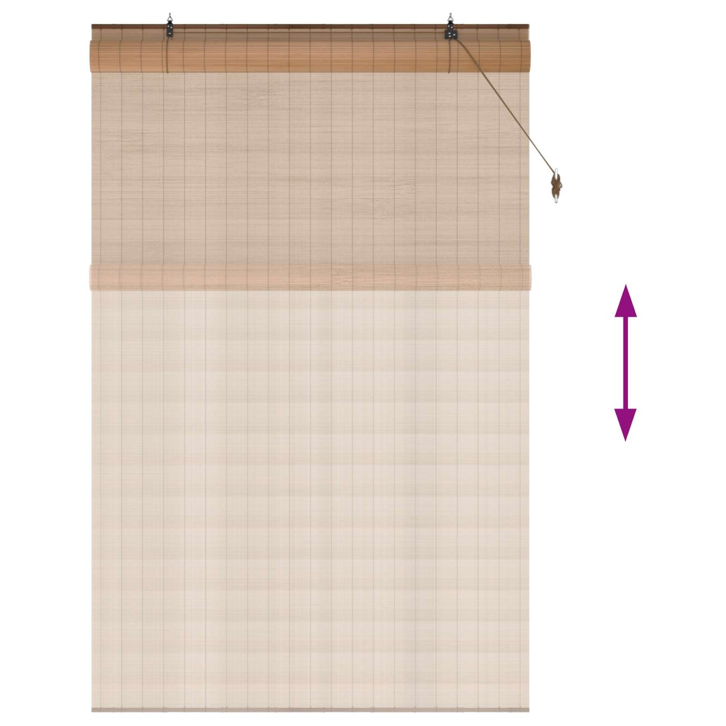 vidaXL Roller Blind Brown 130 x 220 cm Bamboo 6
