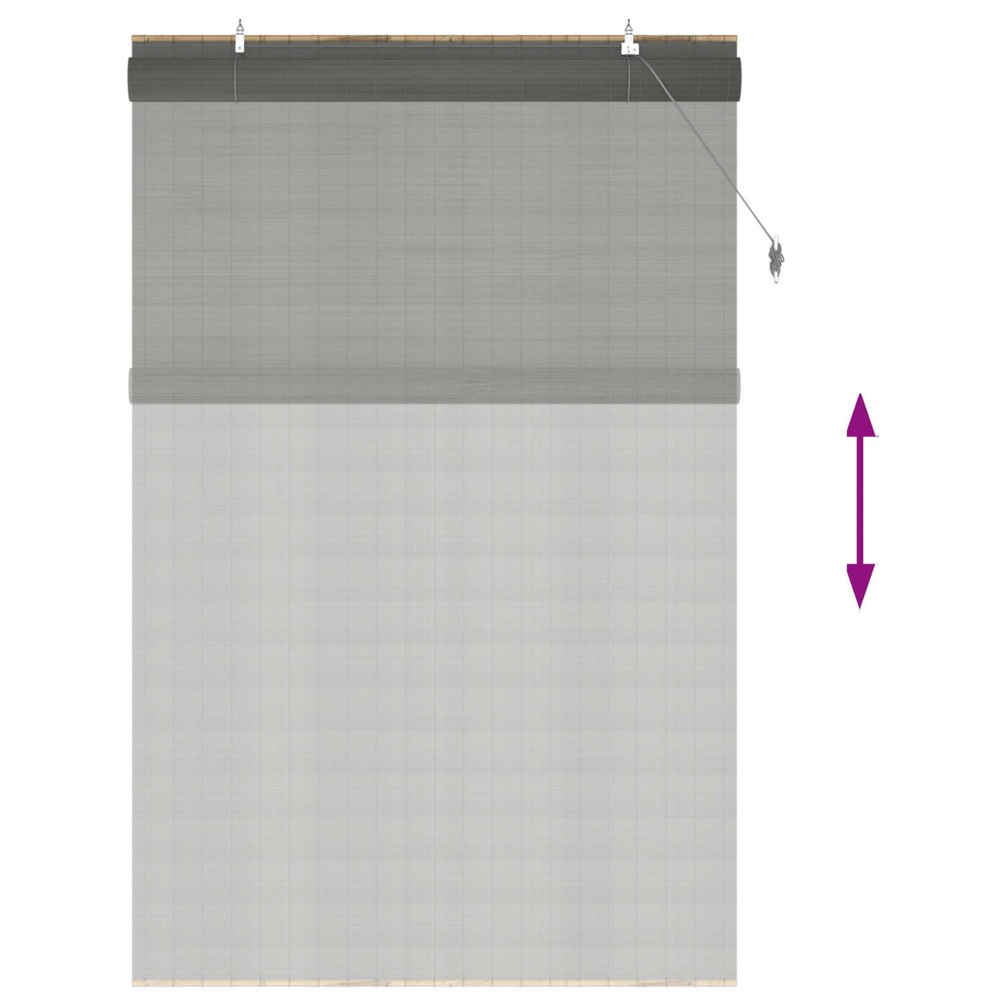 vidaXL Roller Blind Grey 160 x 220 cm Bamboo 6