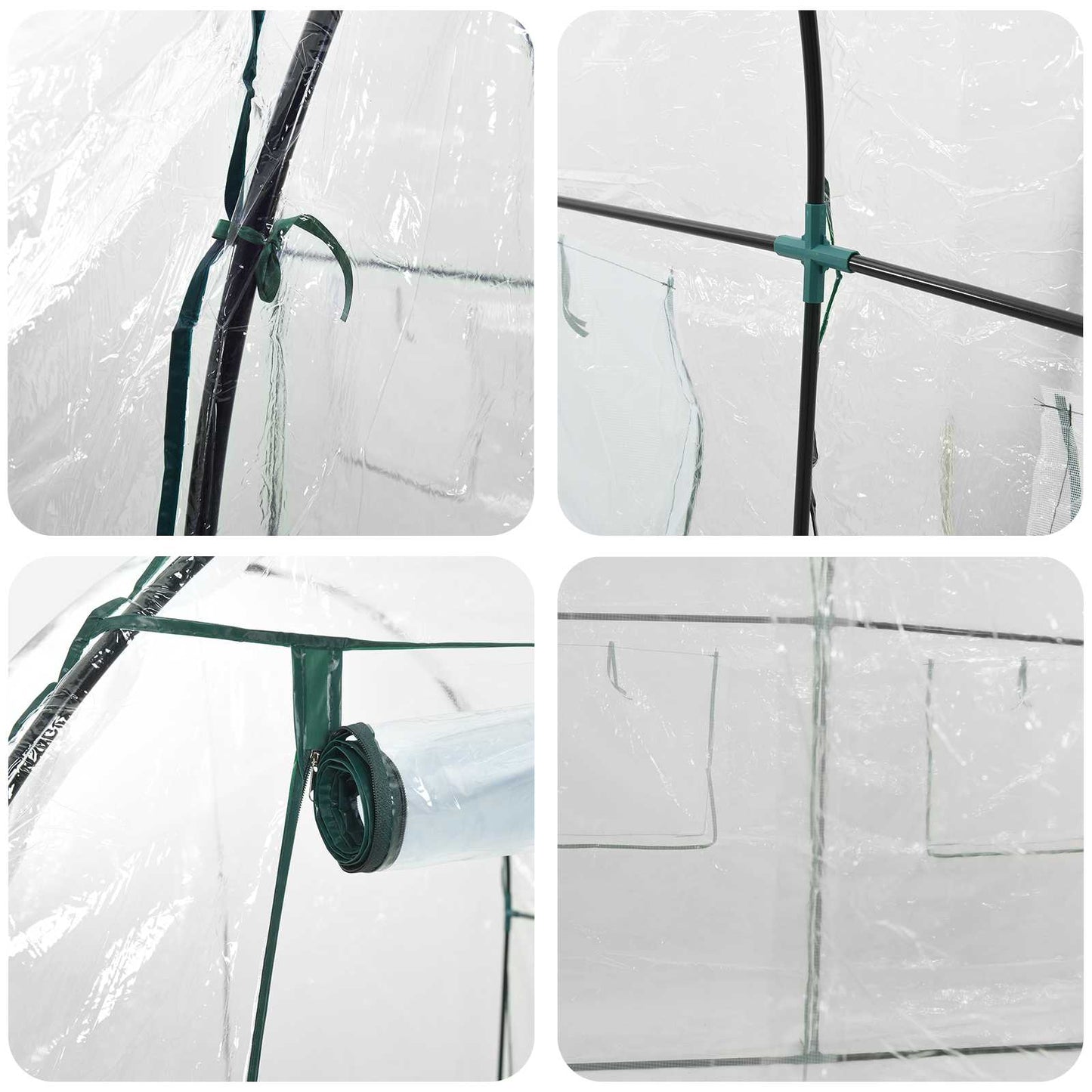 vidaXL Greenhouse with Frame 160 x 200 x 192.5 cm PVC Transparent 6