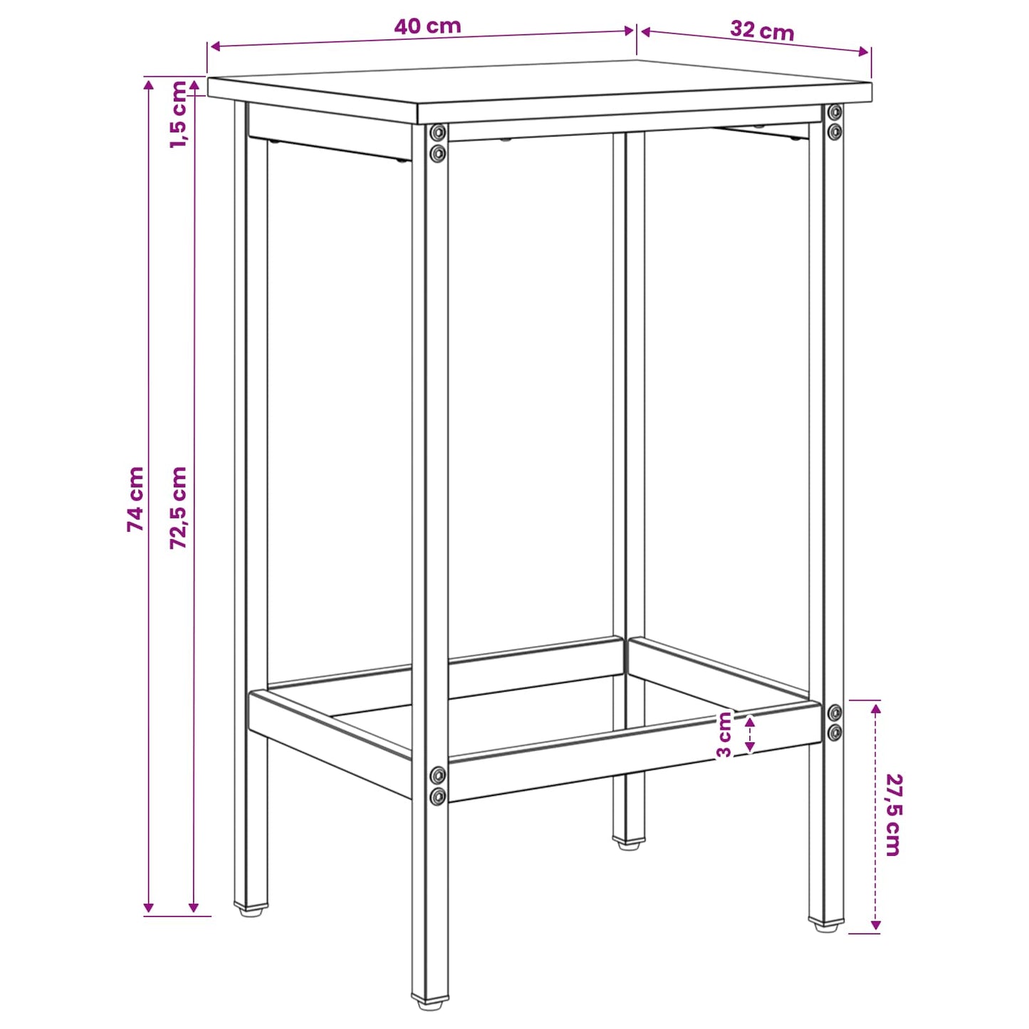 vidaXL Bar Stool 2 pcs Sonoma Oak 40 x 32 x 74 cm Engineered Wood 6