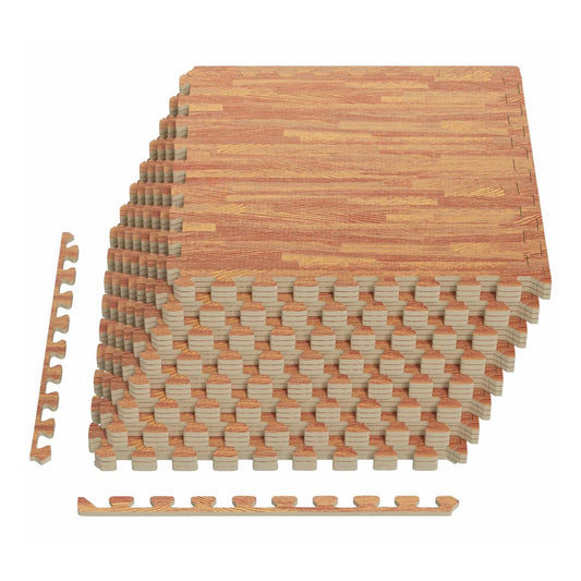vidaXL Pool Ground Mat 24 pcs Wood 8.64 m² EVA Foam 2