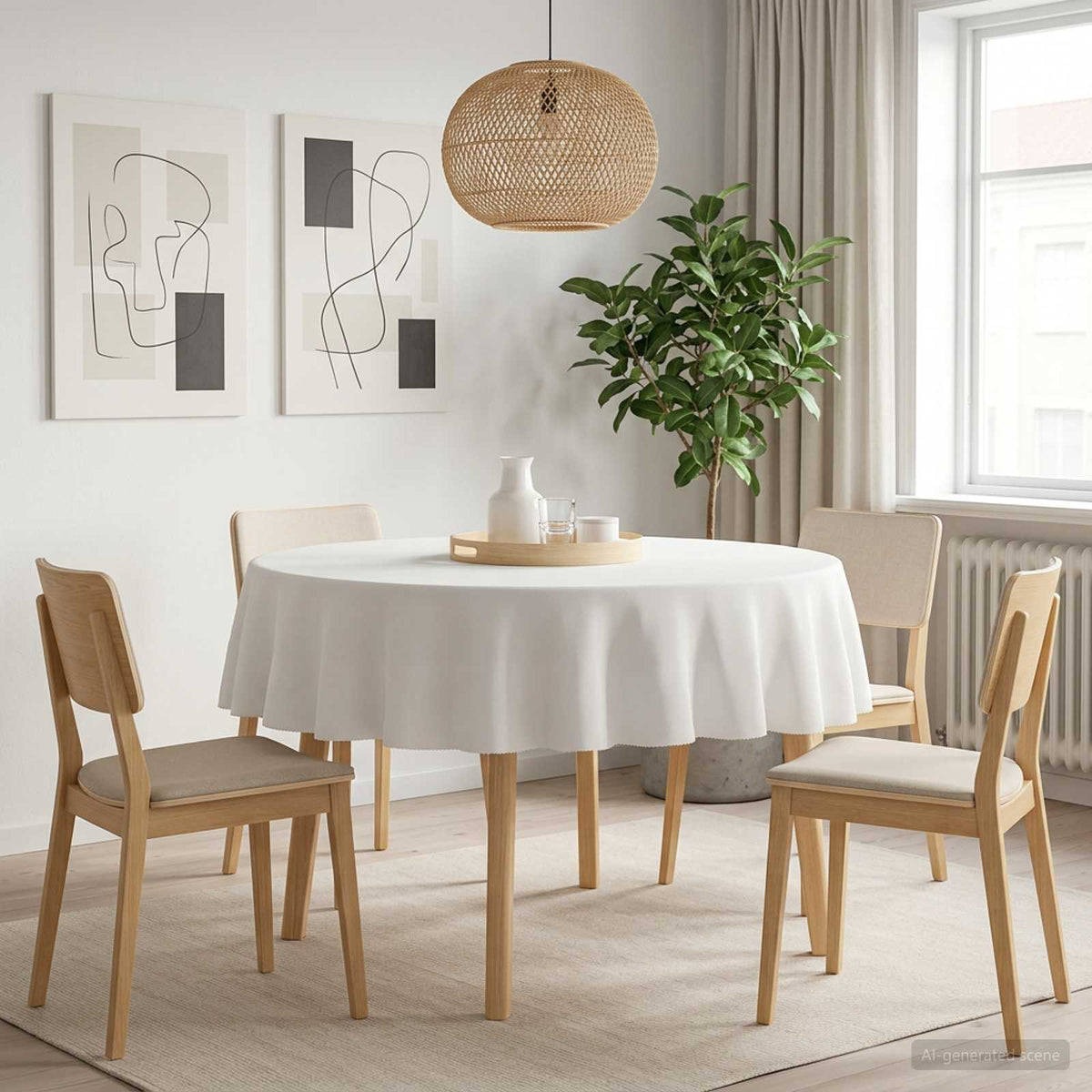 vidaXL Table Cloth Polyester Rectangular 5 pcs White